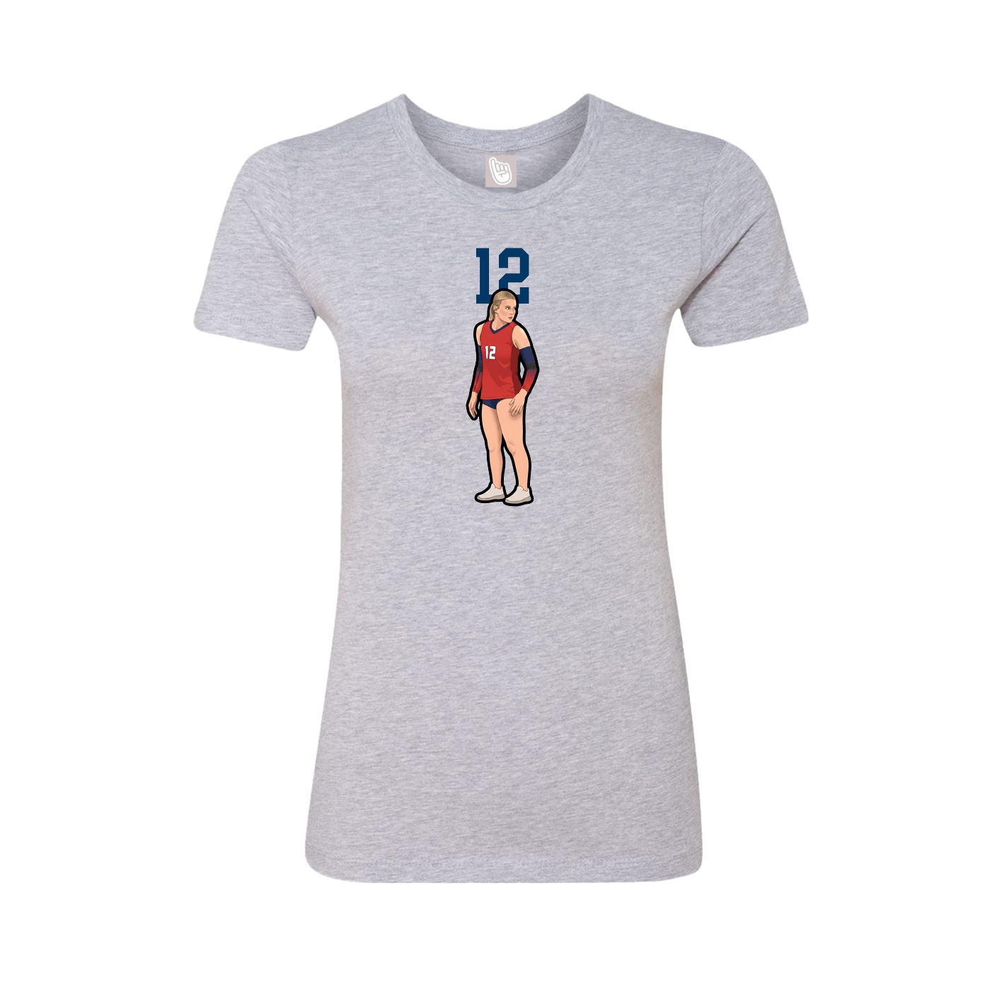 Fitted Women's Tee — Number Top in Grey