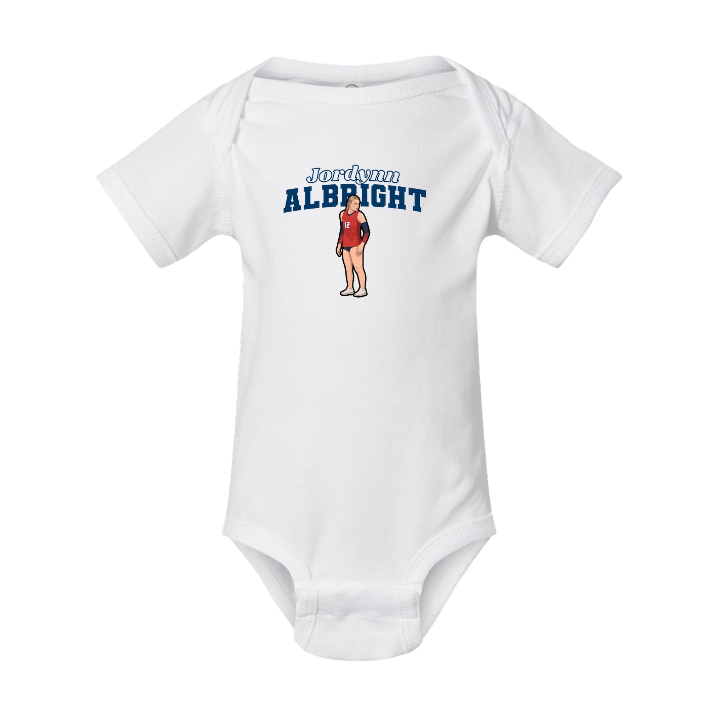 Baby Onesie — Name Arch in White