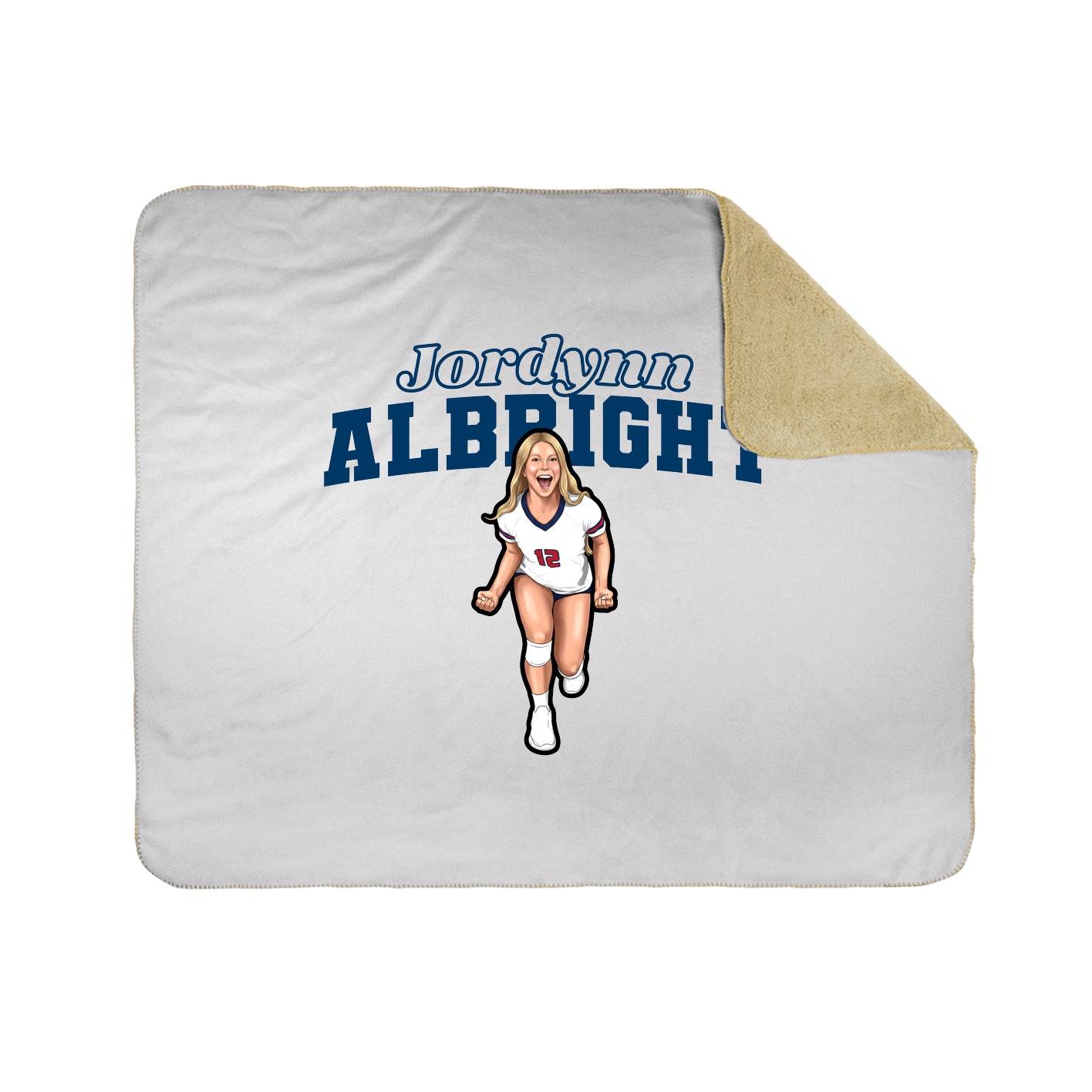 Throw Blanket — Name Arch in White