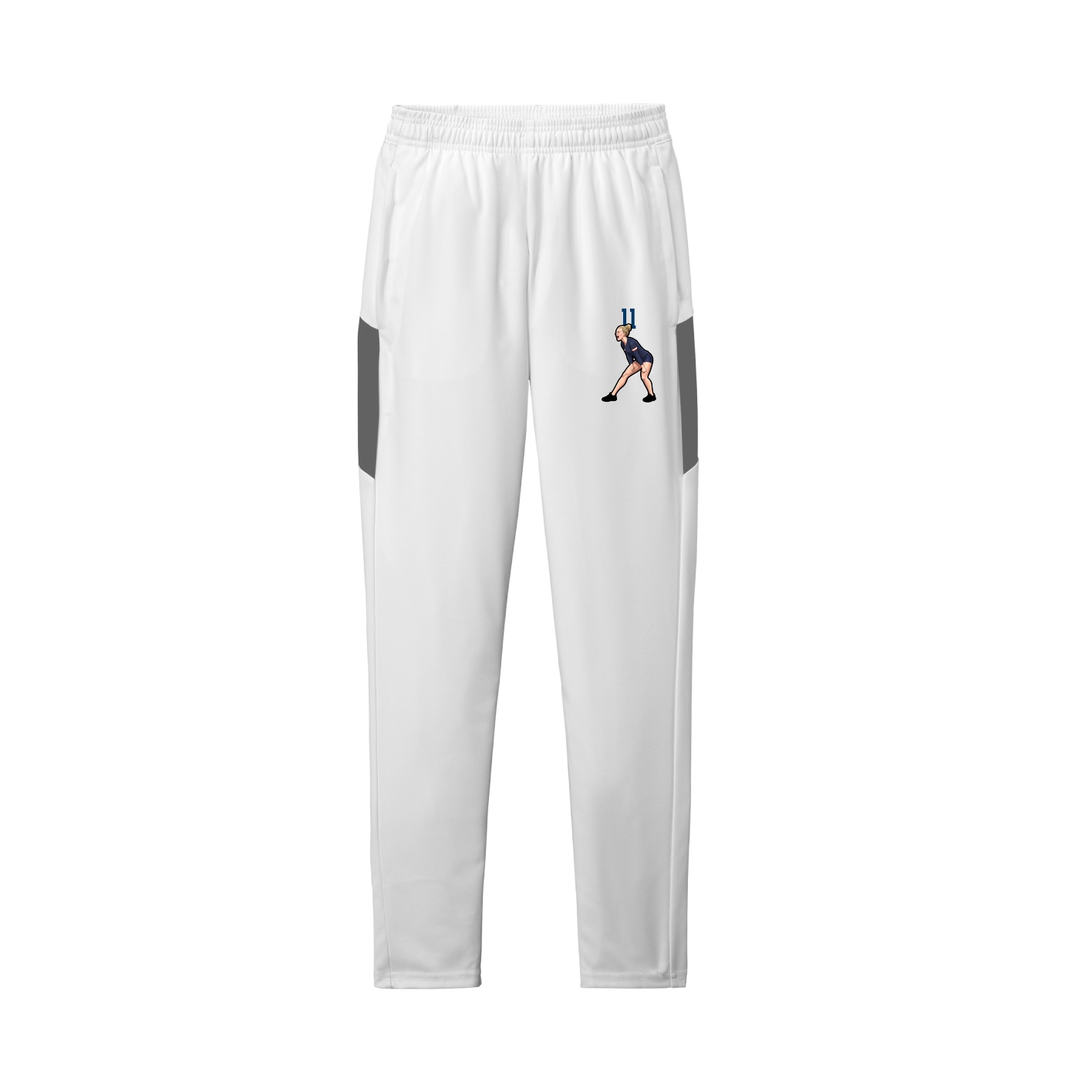 Team Travel Pant — Number Top in White/Grey