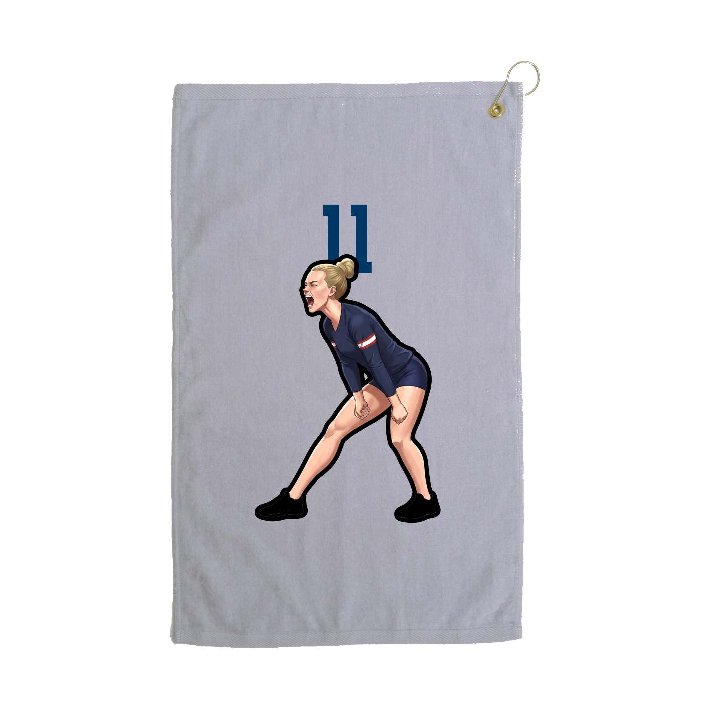 Golf Towel — Number Top in Grey