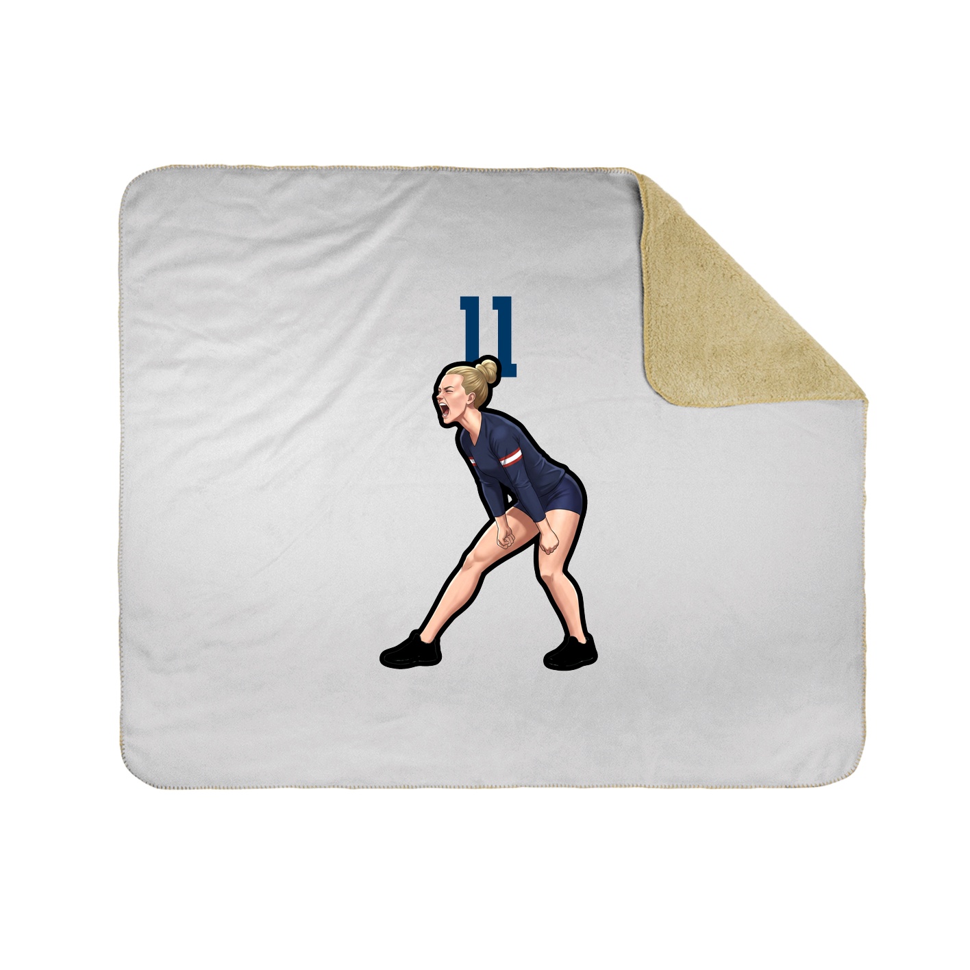 Throw Blanket — Number Top in White