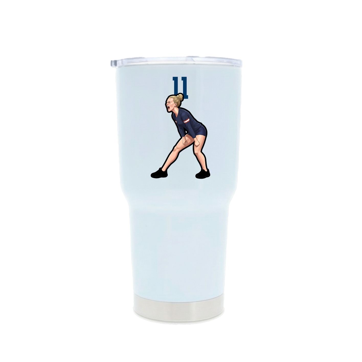 30oz Stainless Steel Tumbler — Number Top in White