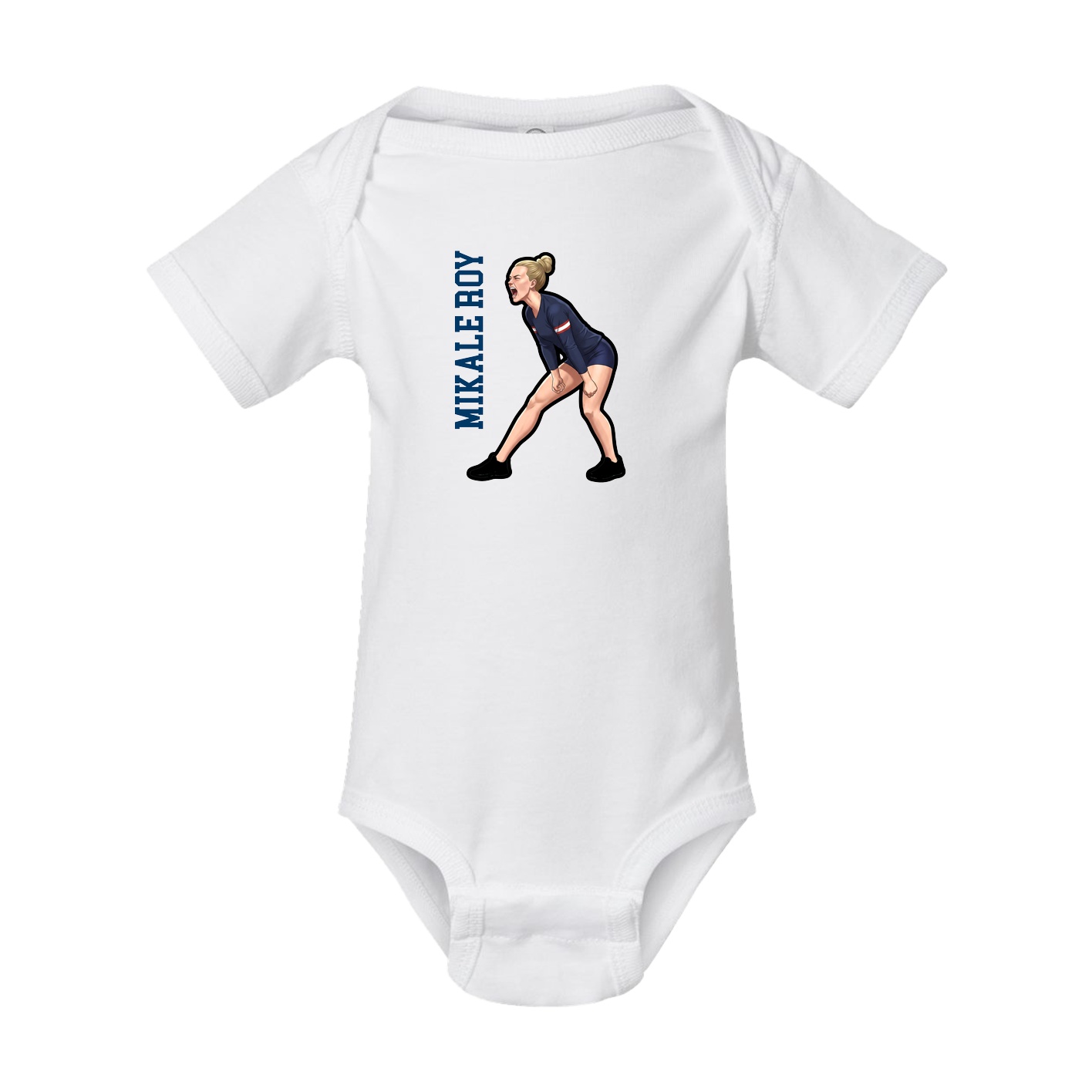 Baby Onesie — Name Vertical in White