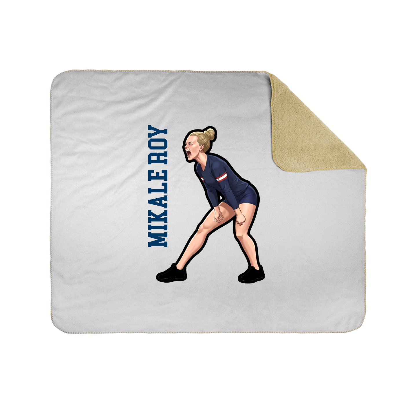 Throw Blanket — Name Vertical in White