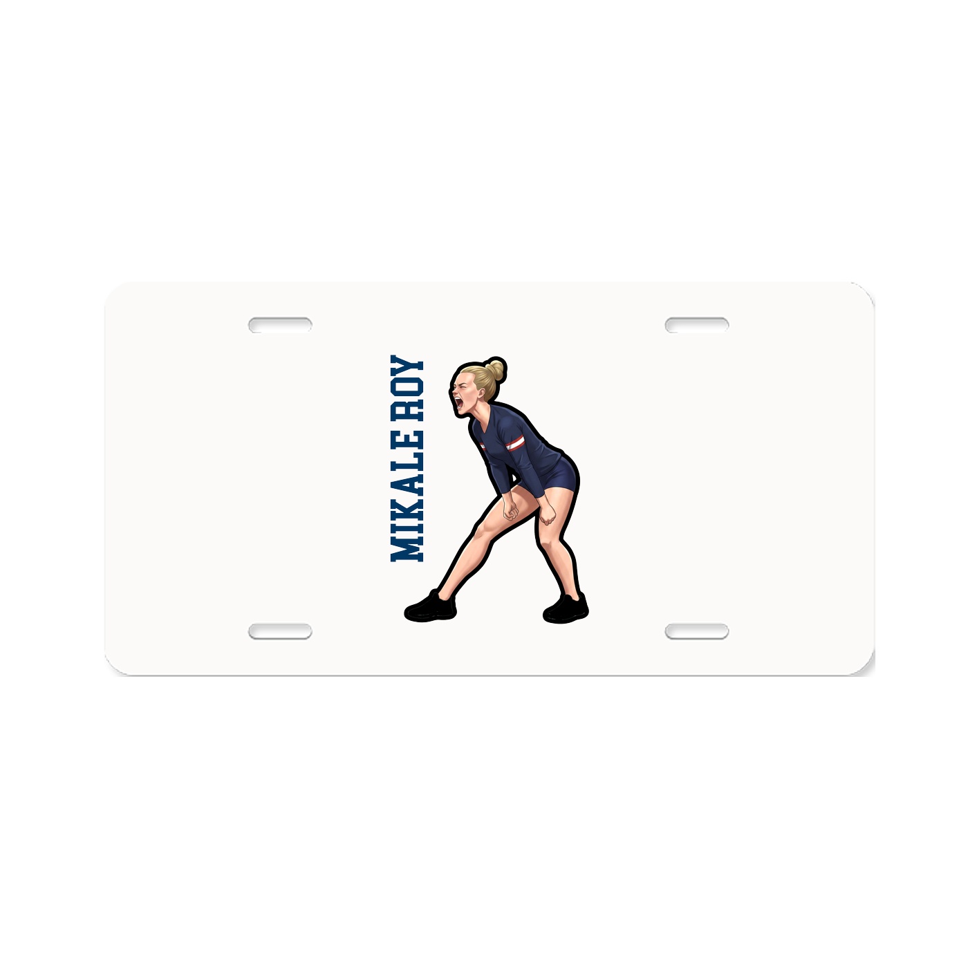 License Plate — Name Vertical in Classic