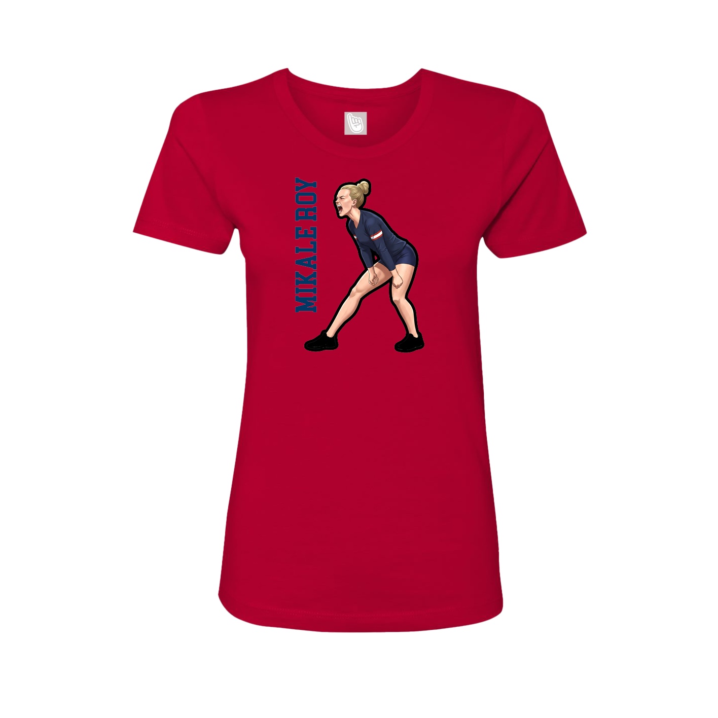 Womens Tee — Name Vertical in Red