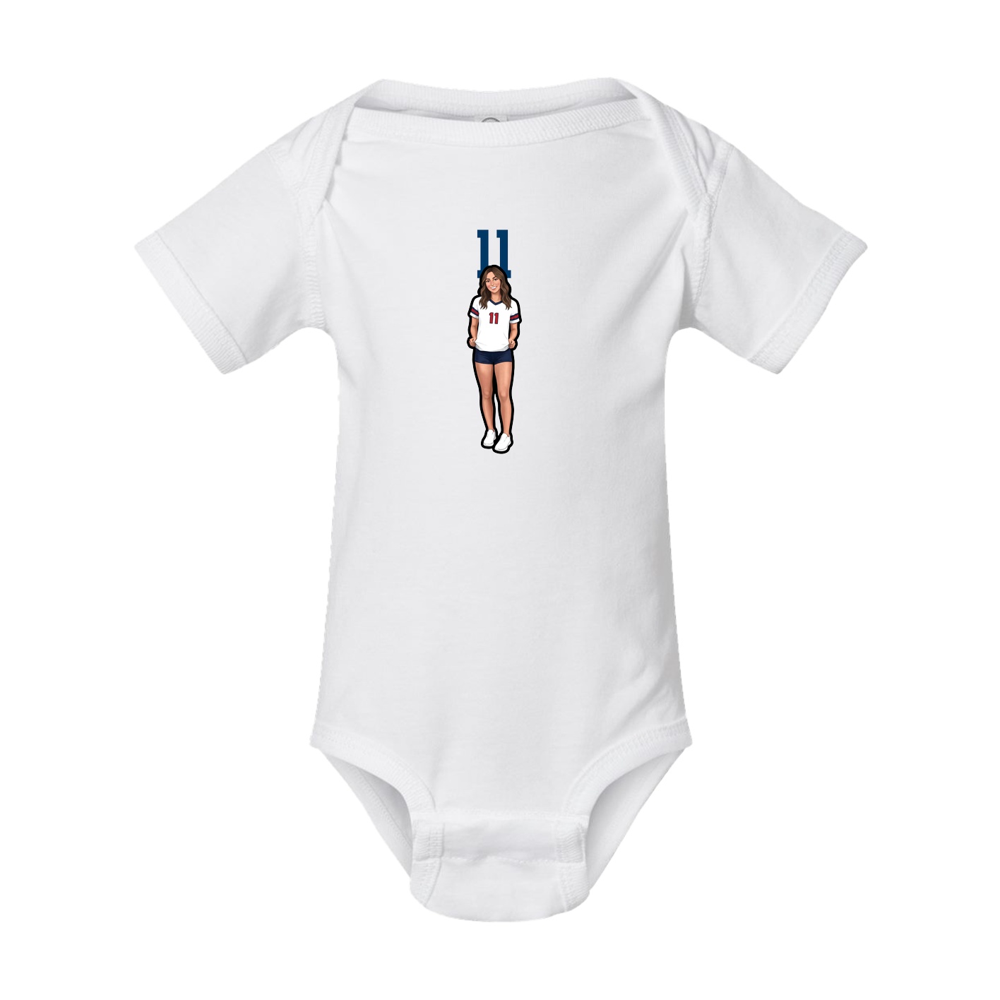 Baby Onesie — Number Top in White