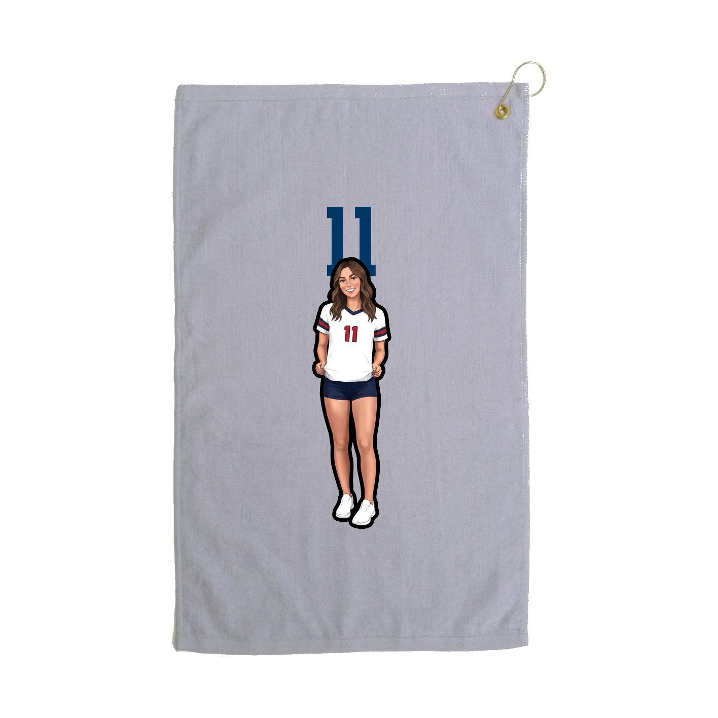 Golf Towel — Number Top in Grey