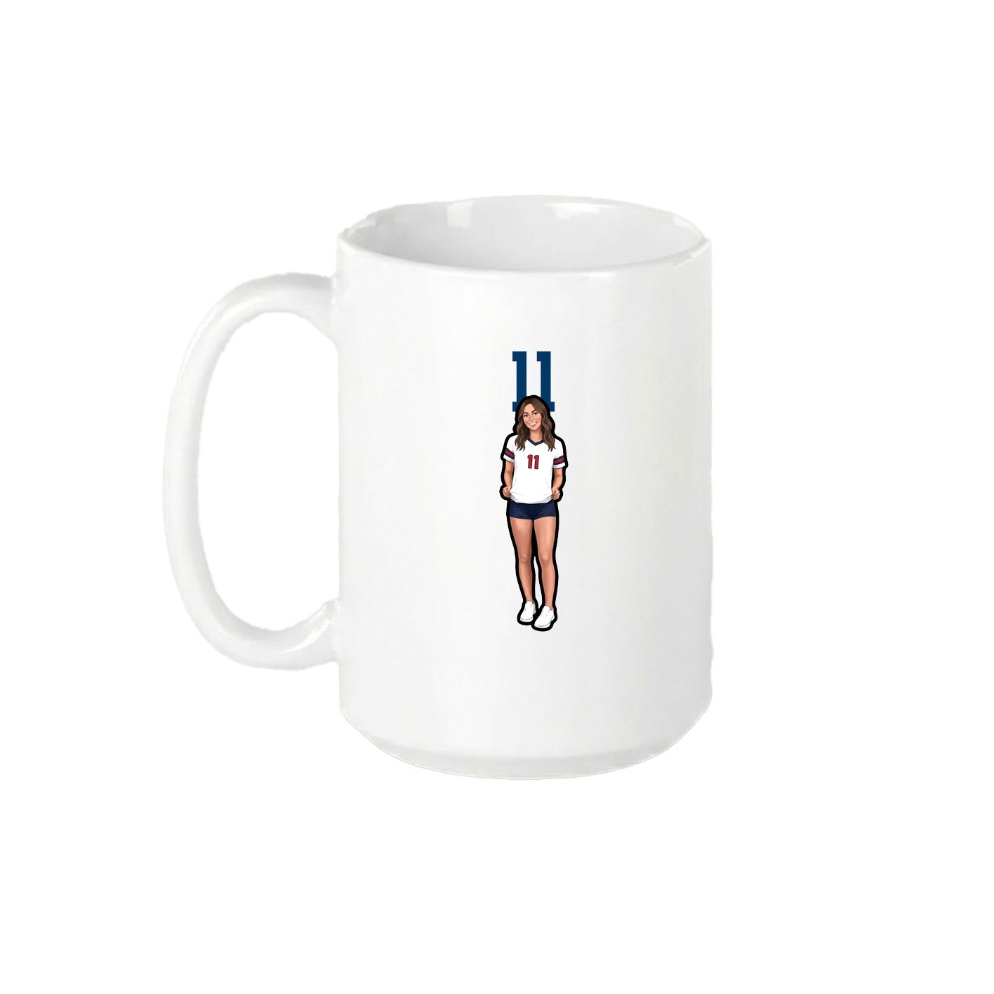 15oz Coffee Mug — Number Top in White