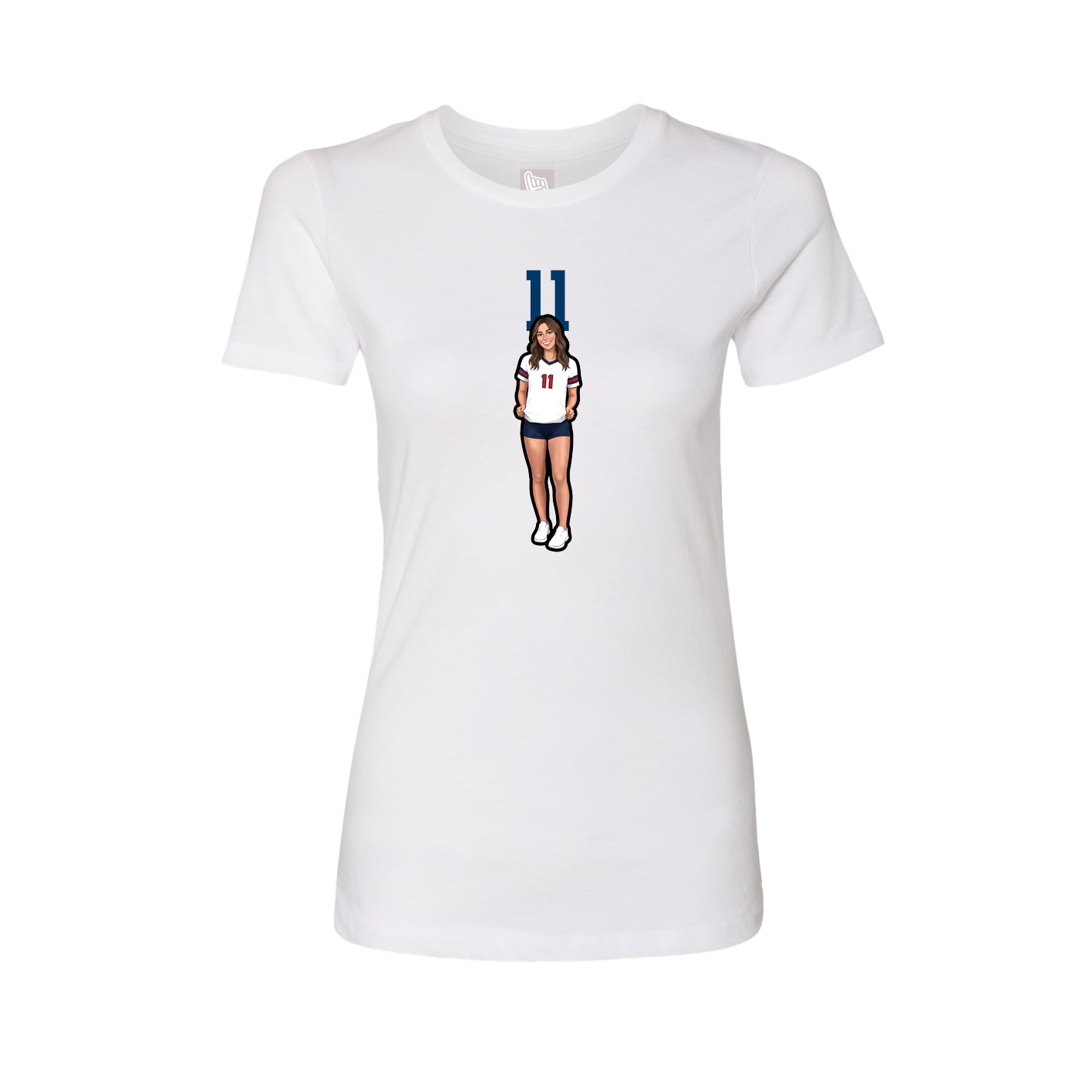 Womens Tee — Number Top in White