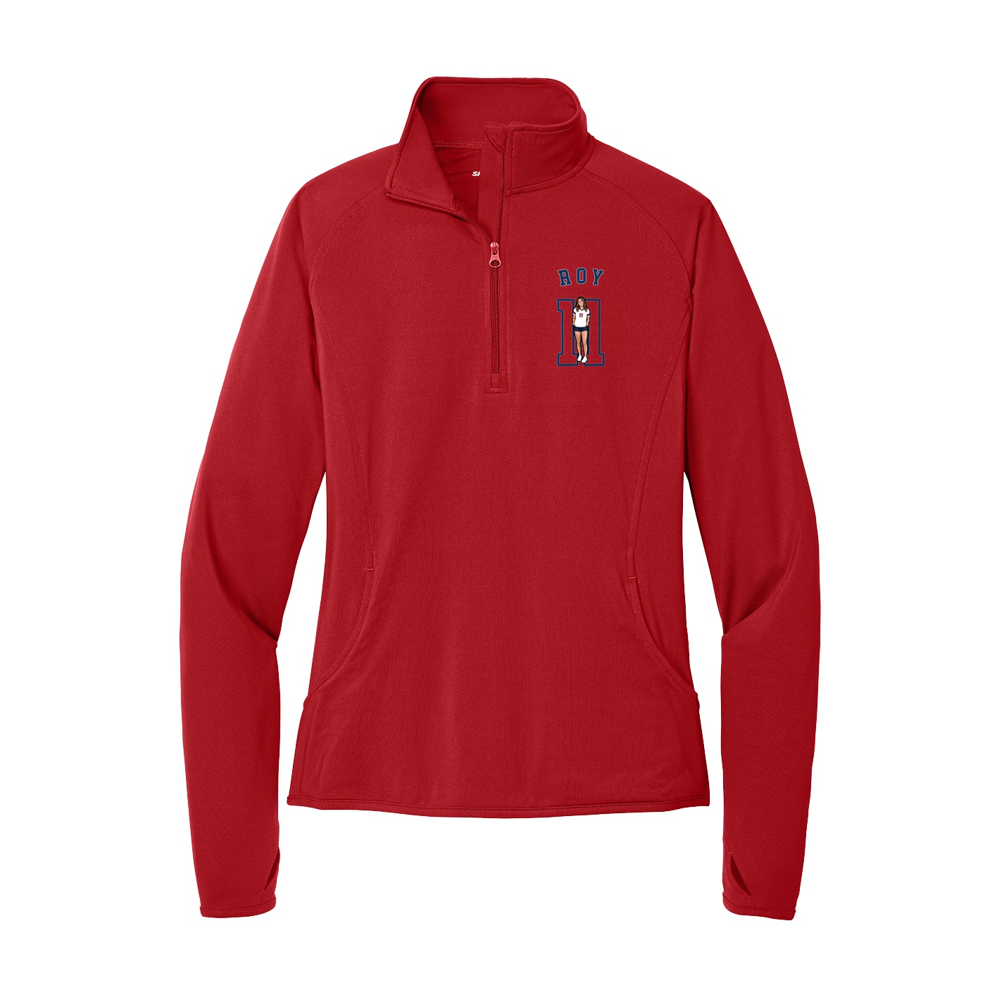 Women's Q-Zip Pullover — Shirsey Arch in Red
