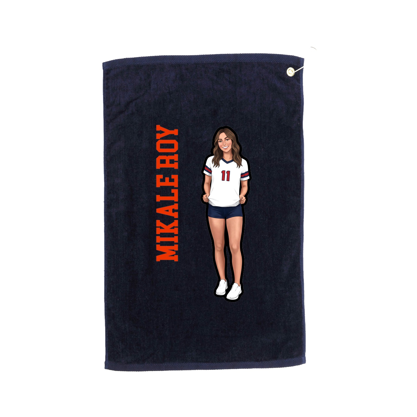 Golf Towel — Name Vertical in Navy