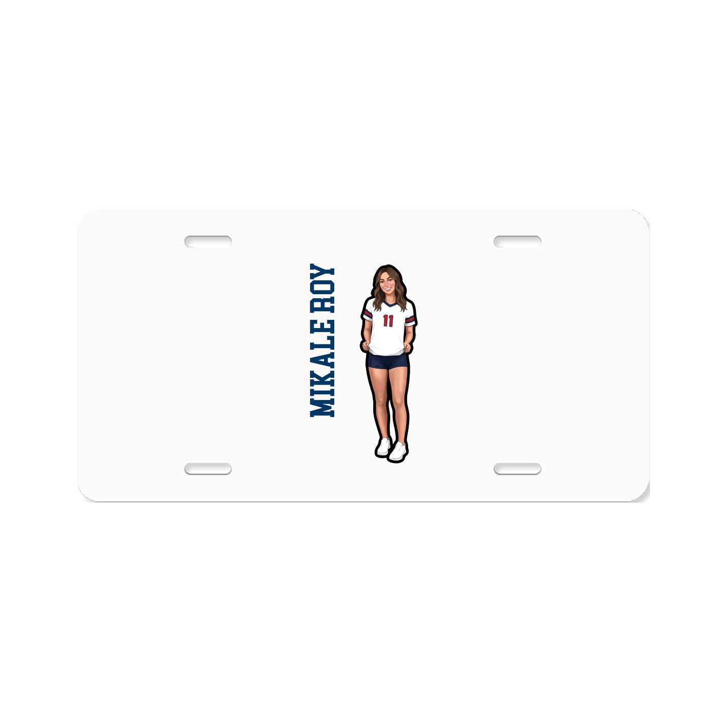 License Plate — Name Vertical in Classic