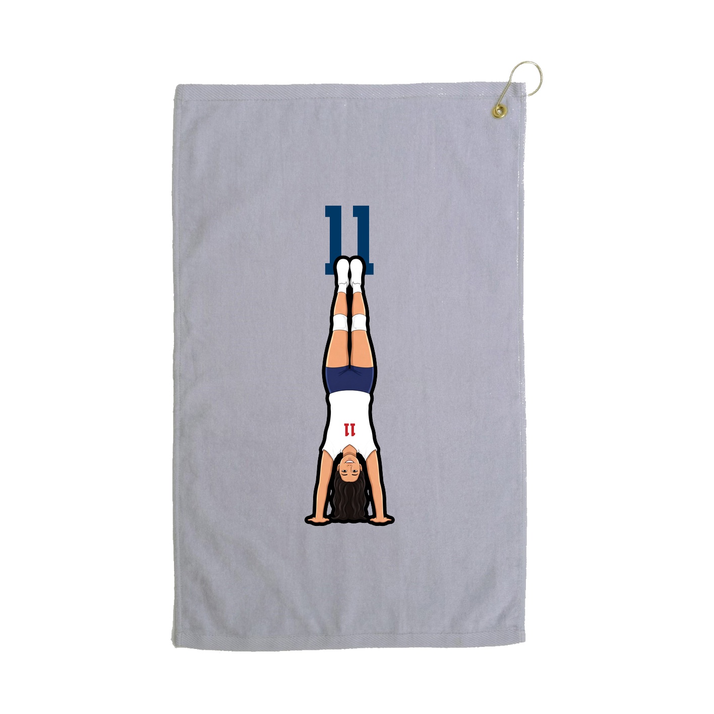 Golf Towel — Number Top in Grey
