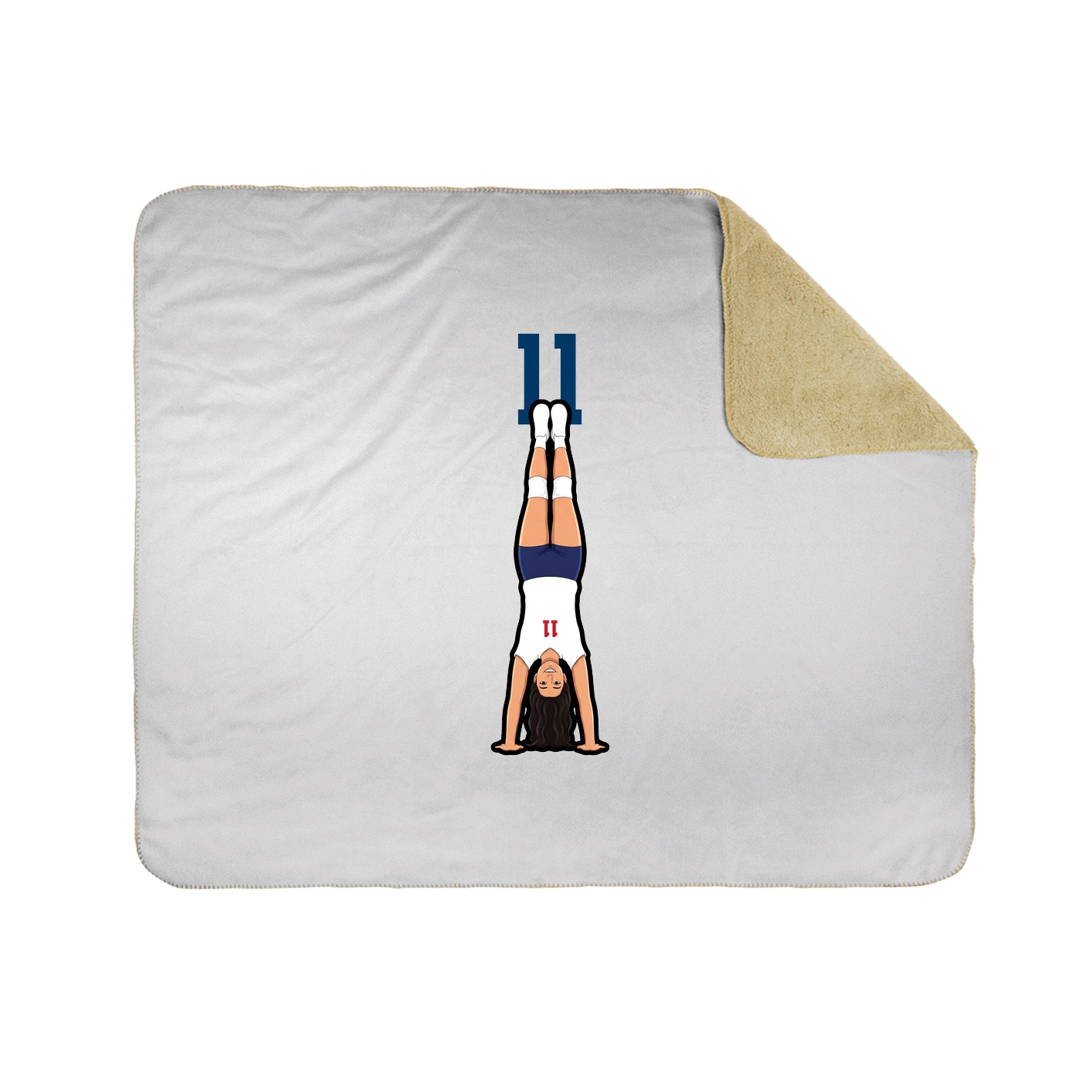 Throw Blanket — Number Top in White