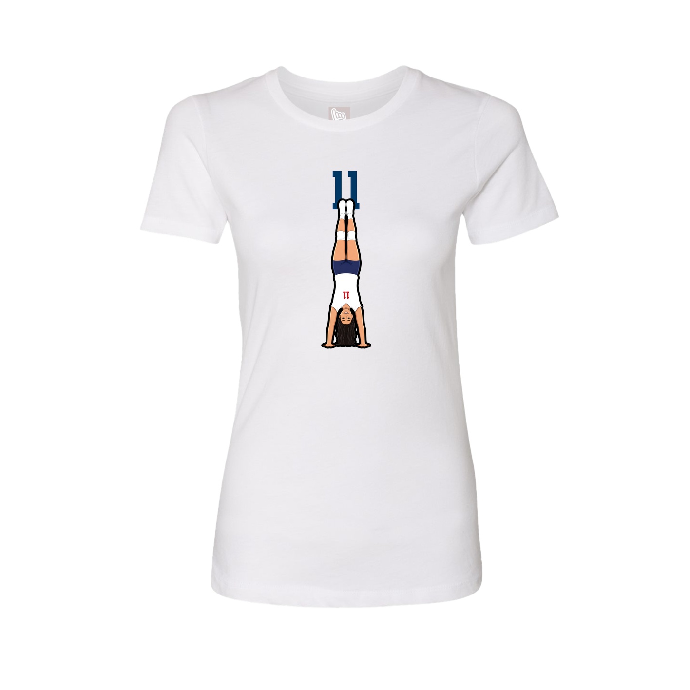 Fitted Women's Tee — Number Top in White