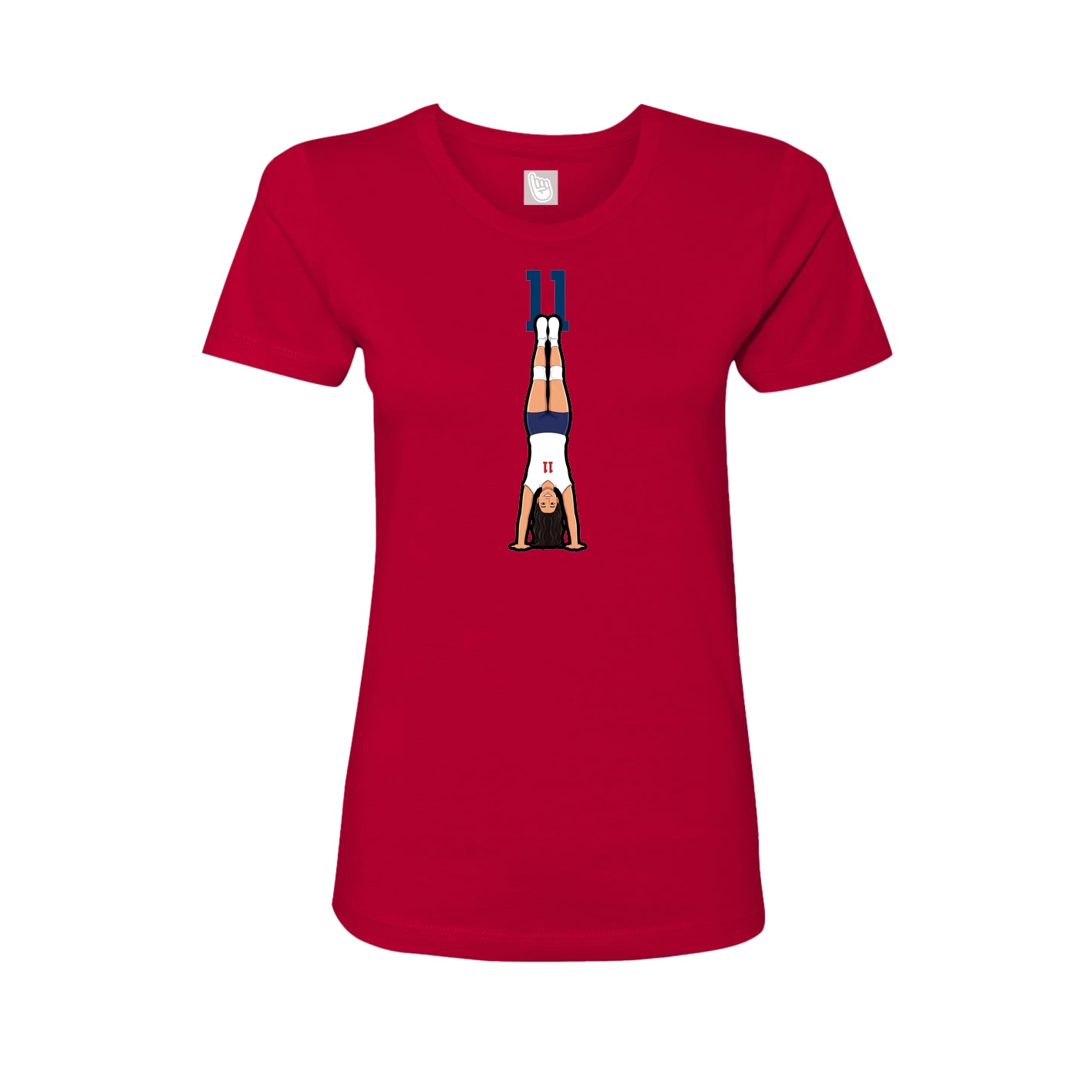 Womens Tee — Number Top in Red