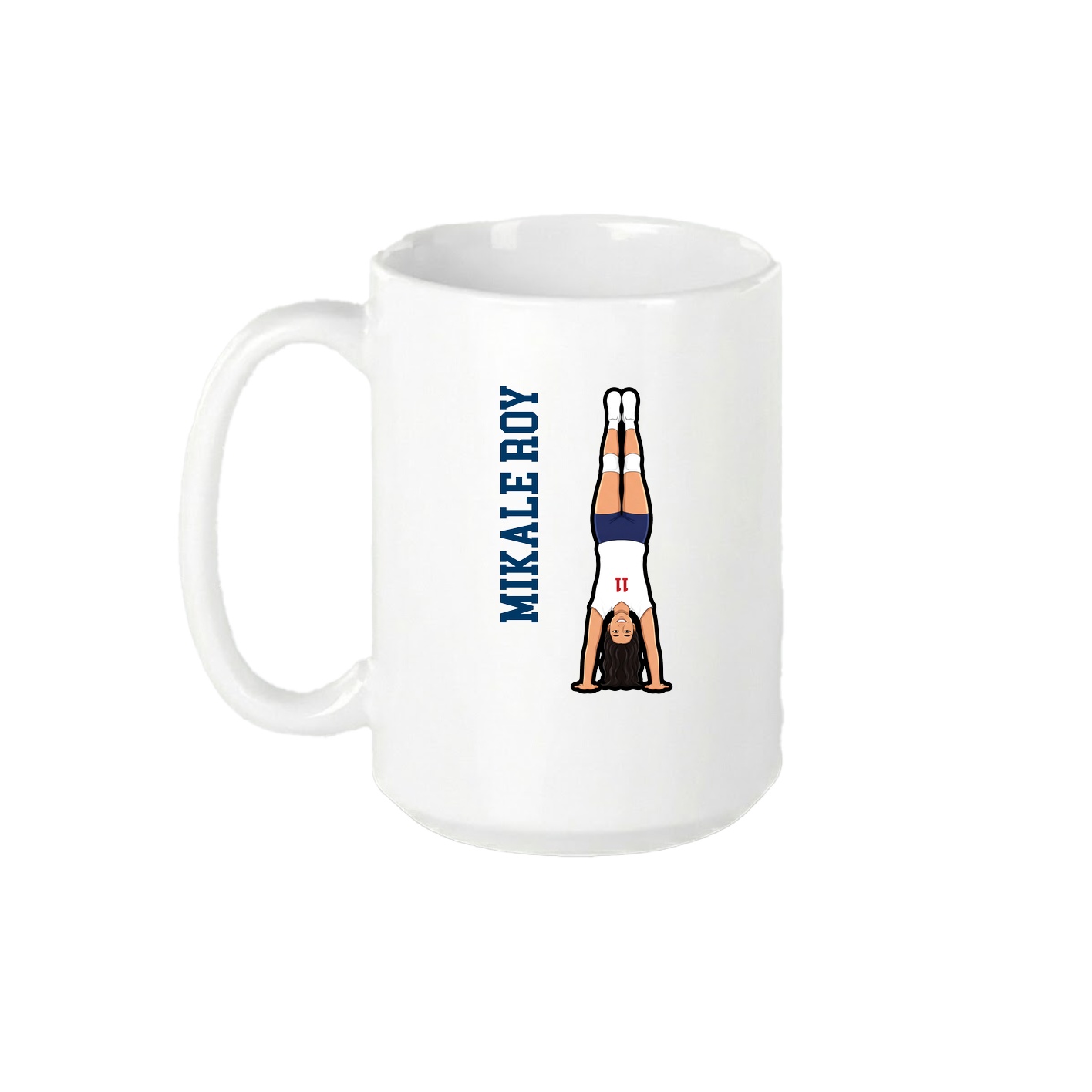 15oz Coffee Mug — Name Vertical in White