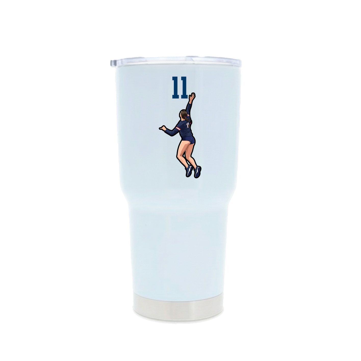 30oz Stainless Steel Tumbler — Number Top in White