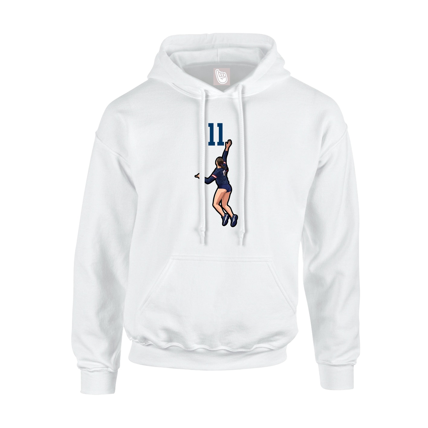 Youth Hoodie — Number Top in White