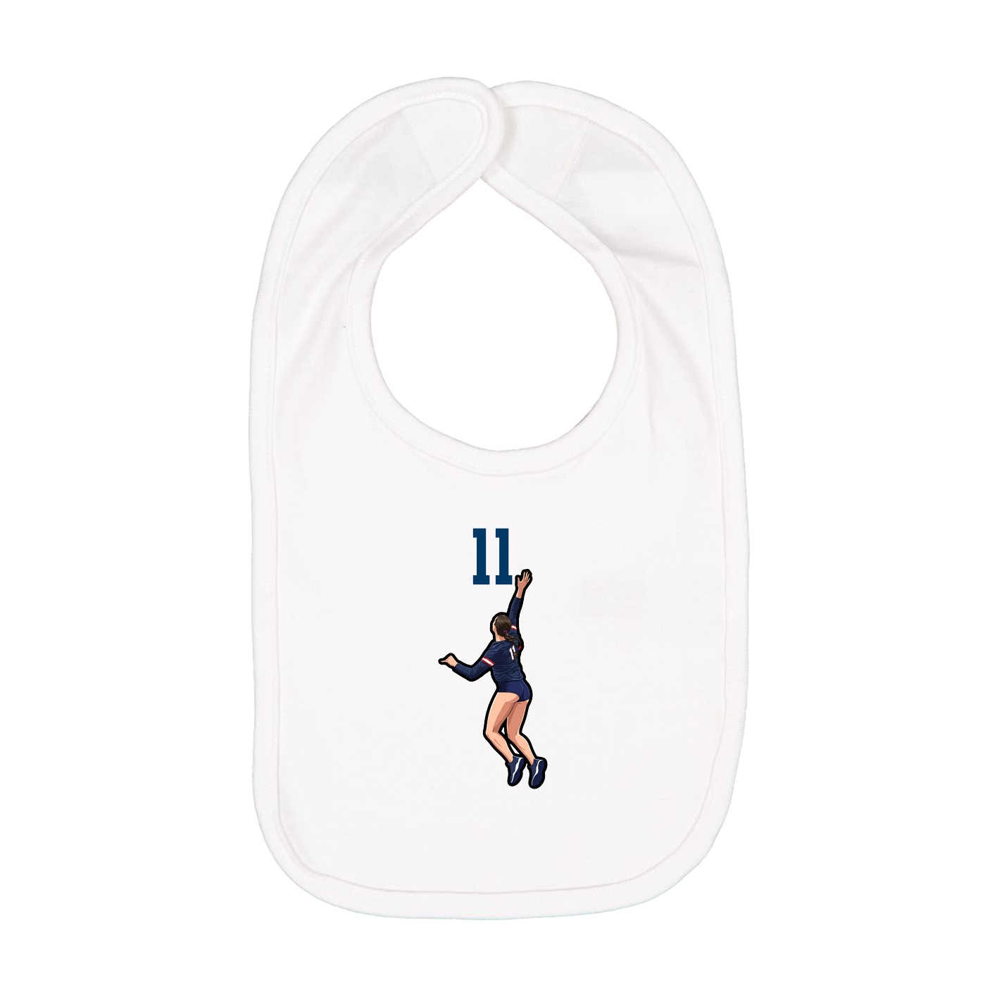Infant Bib — Number Top in White