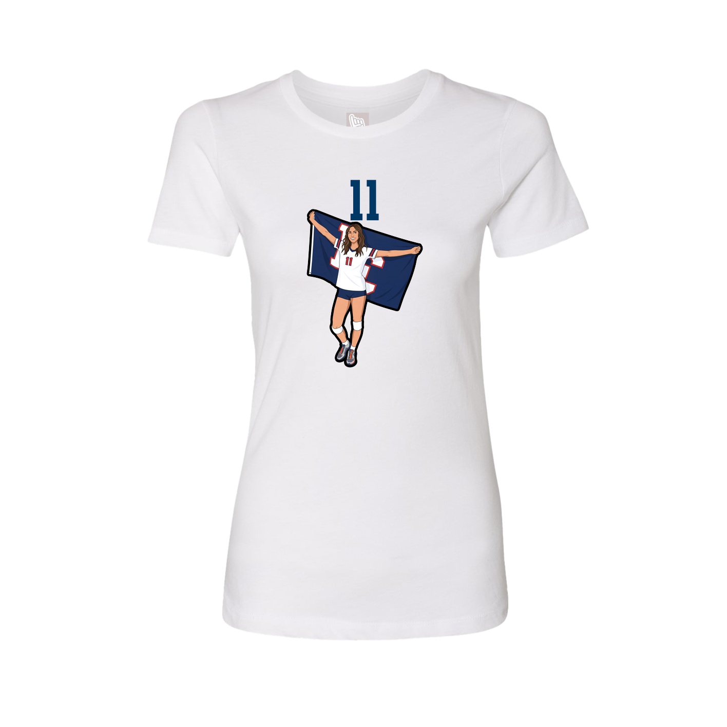 Womens Tee — Number Top in White