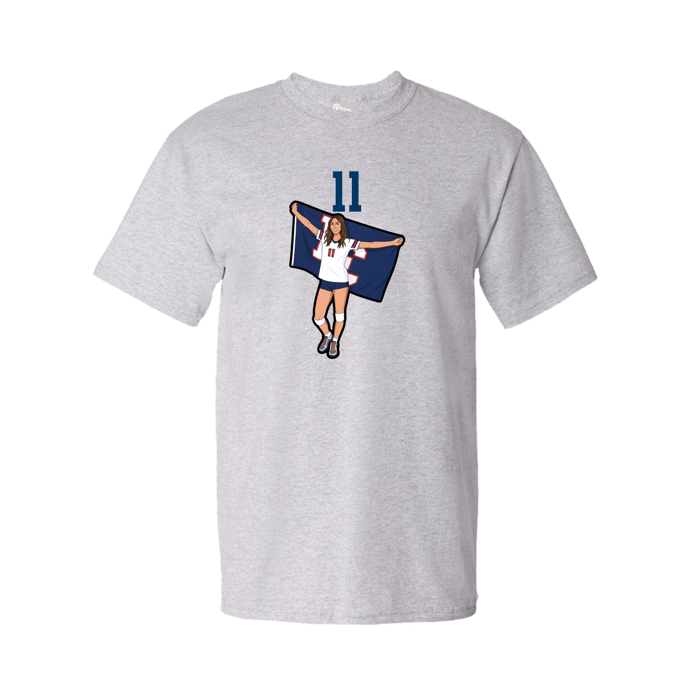 Youth Tee — Number Top in Grey