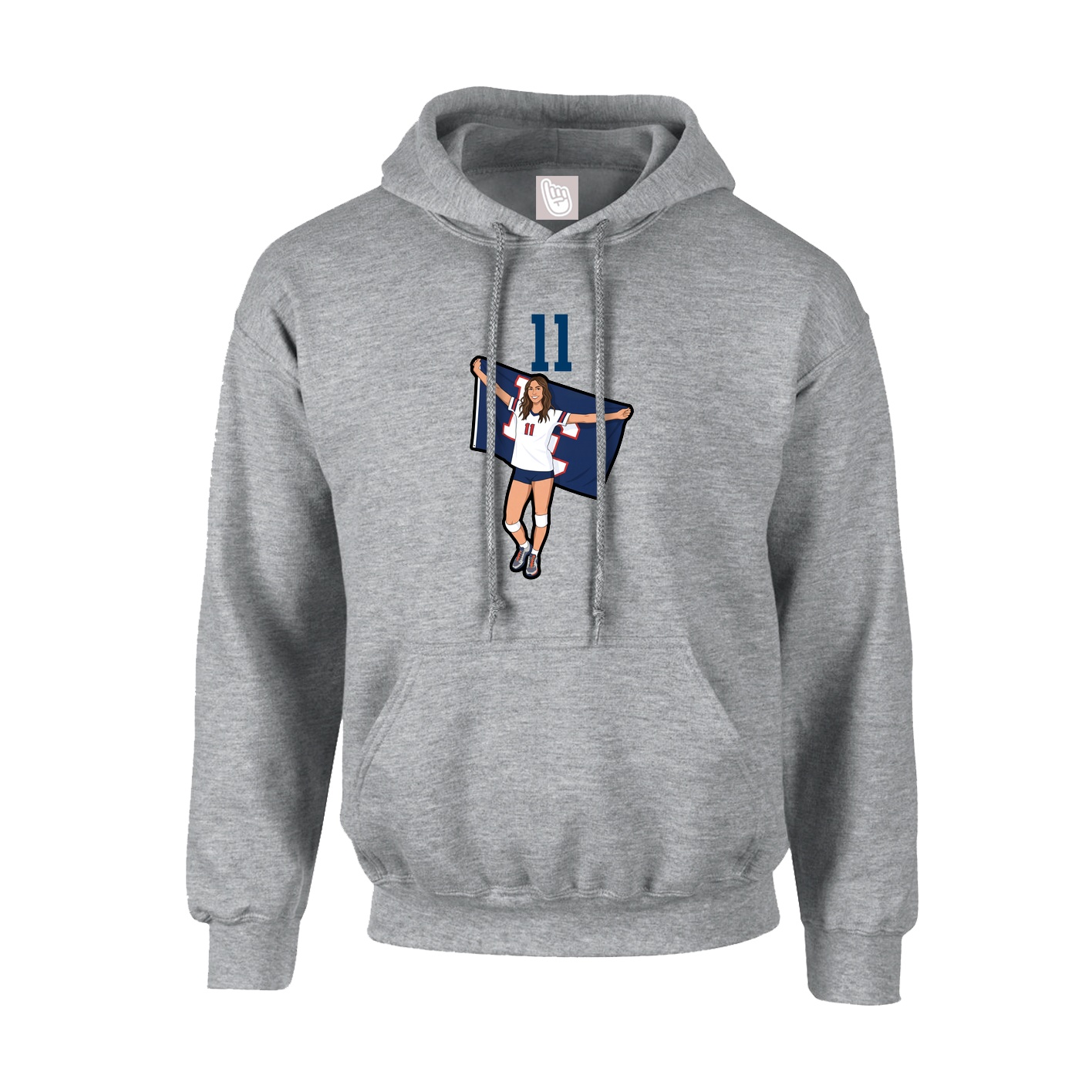 Youth Hoodie — Number Top in Grey