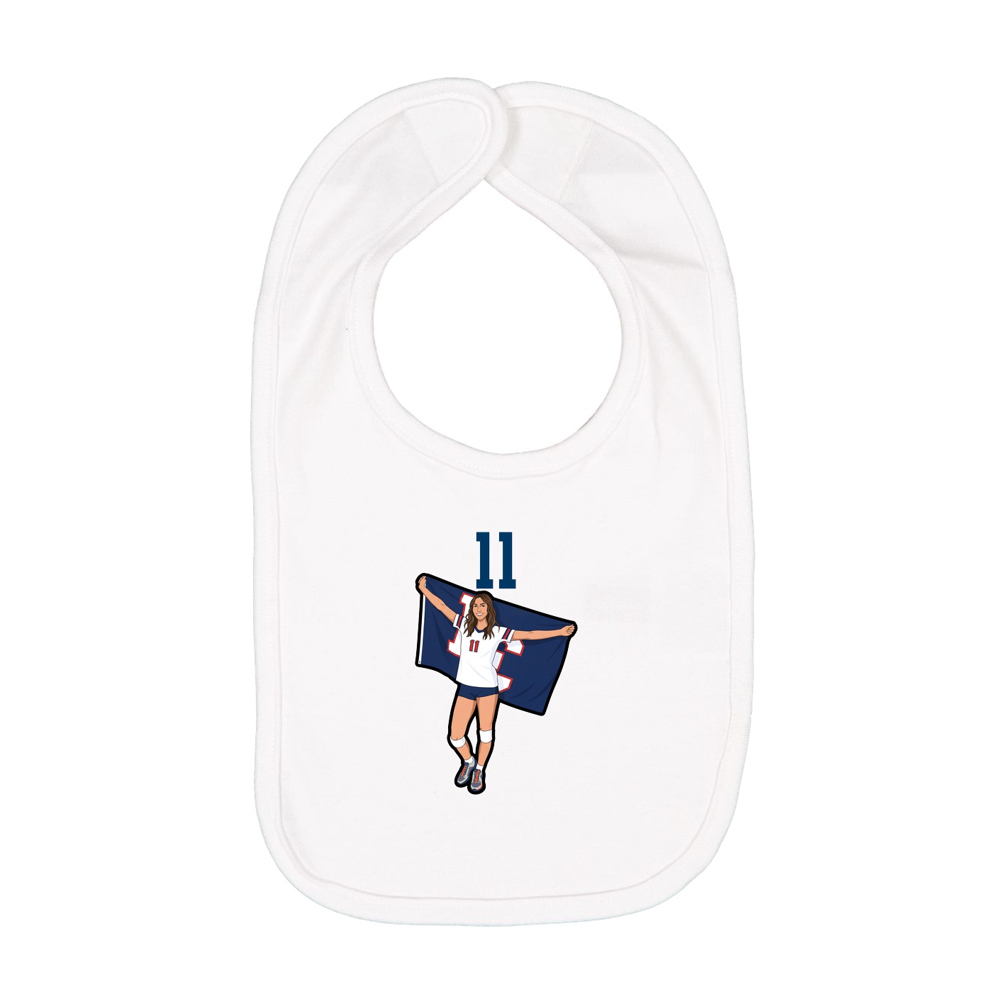 Infant Bib — Number Top in White