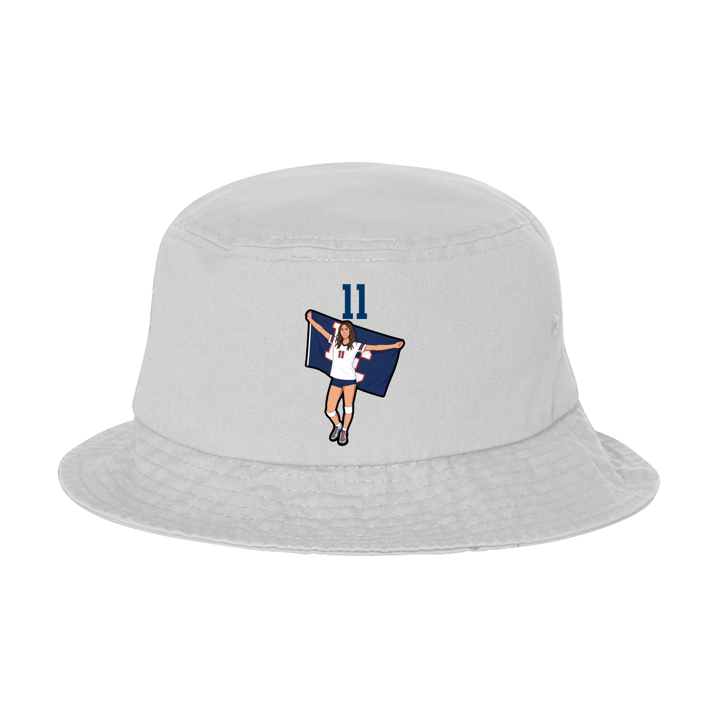Bucket Cap — Number Top in White