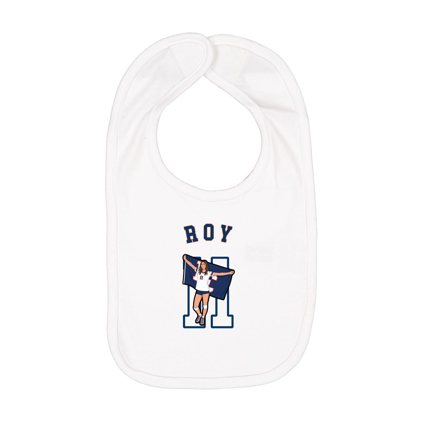 Infant Bib — Shirsey Arch in White