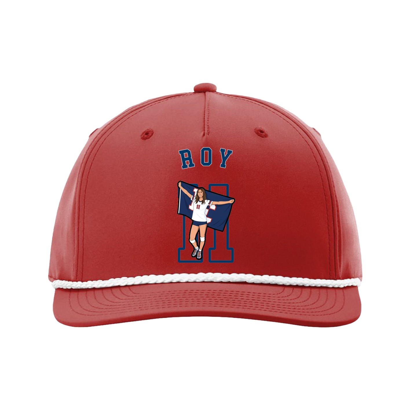 Five-Panel Classic Rope Cap — Shirsey Arch in Red