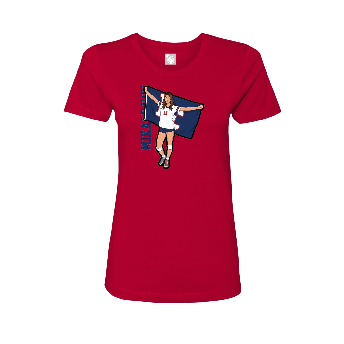 Womens Tee — Name Vertical in Red