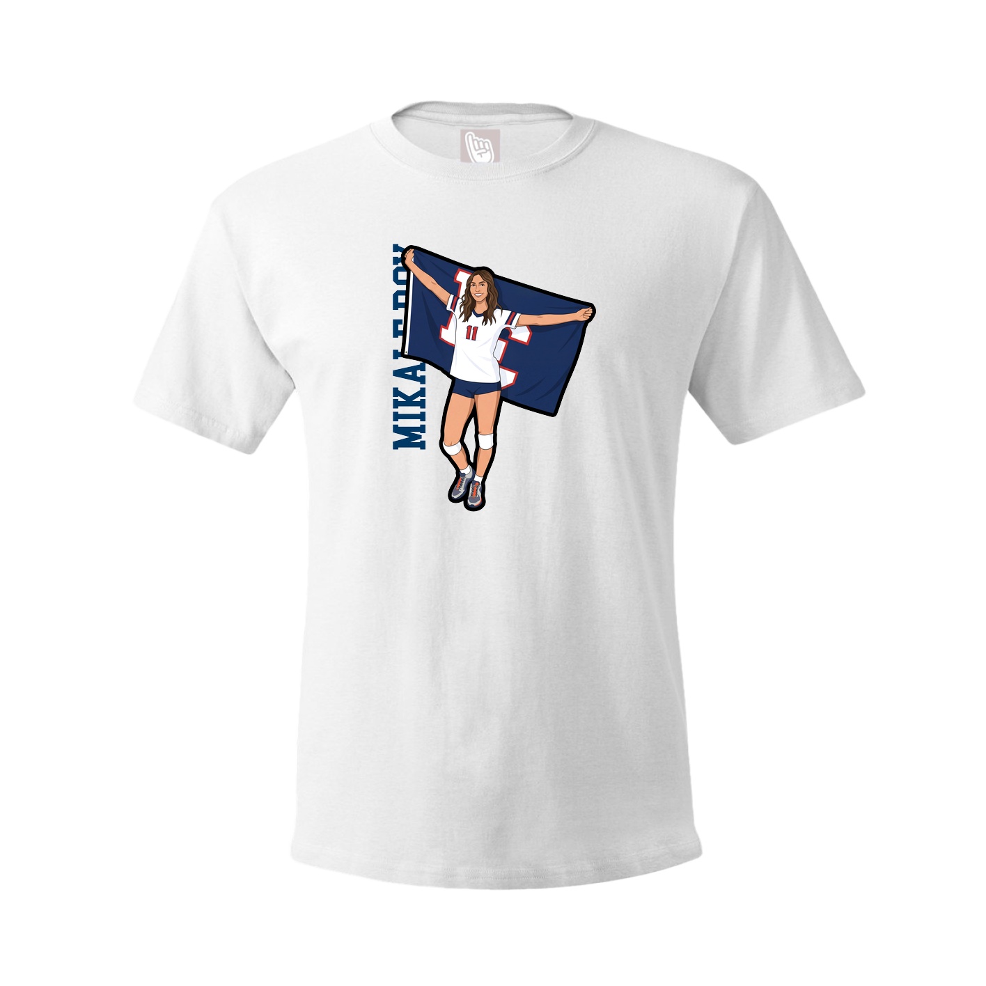 Youth Tee — Name Vertical in White