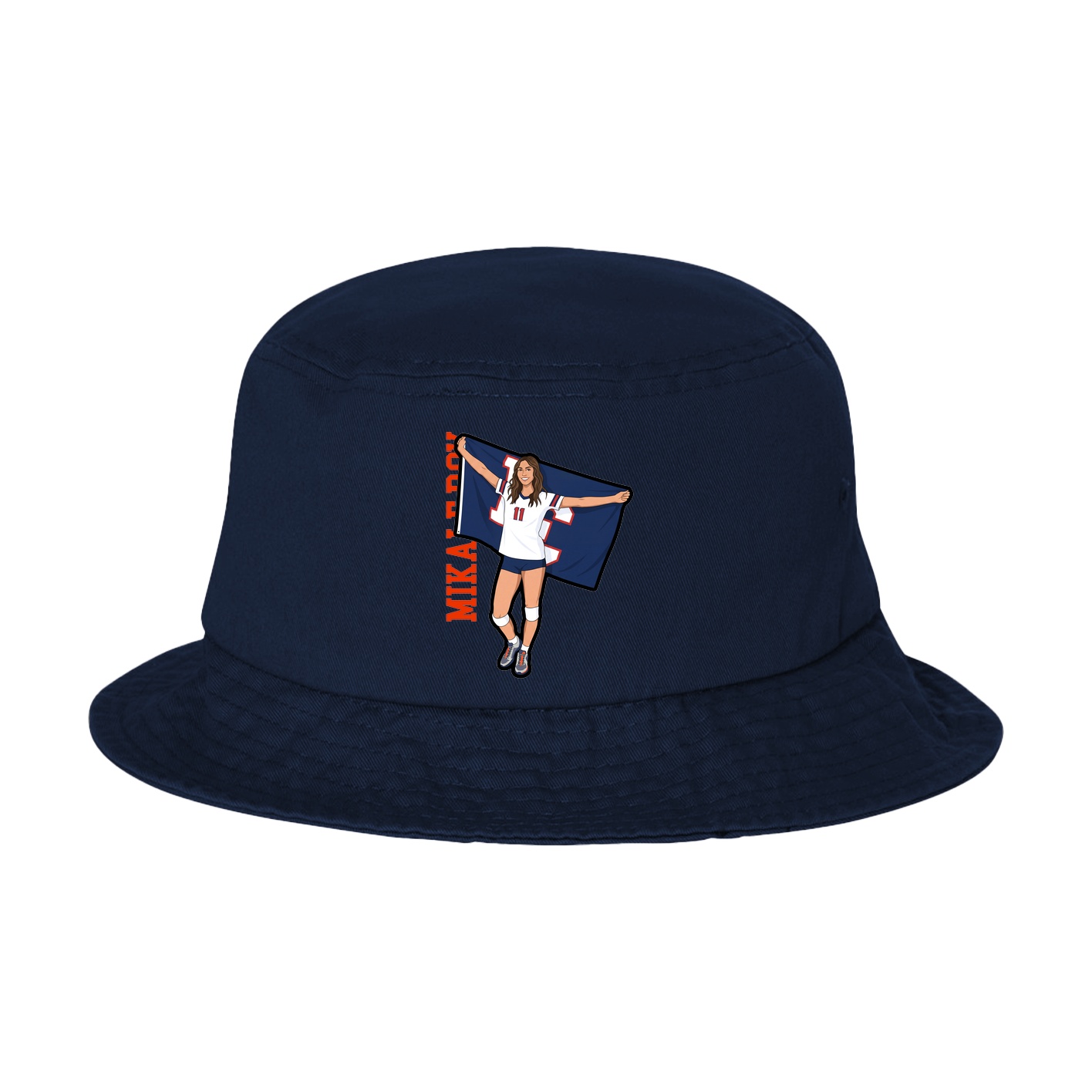 Bucket Cap — Name Vertical in Navy