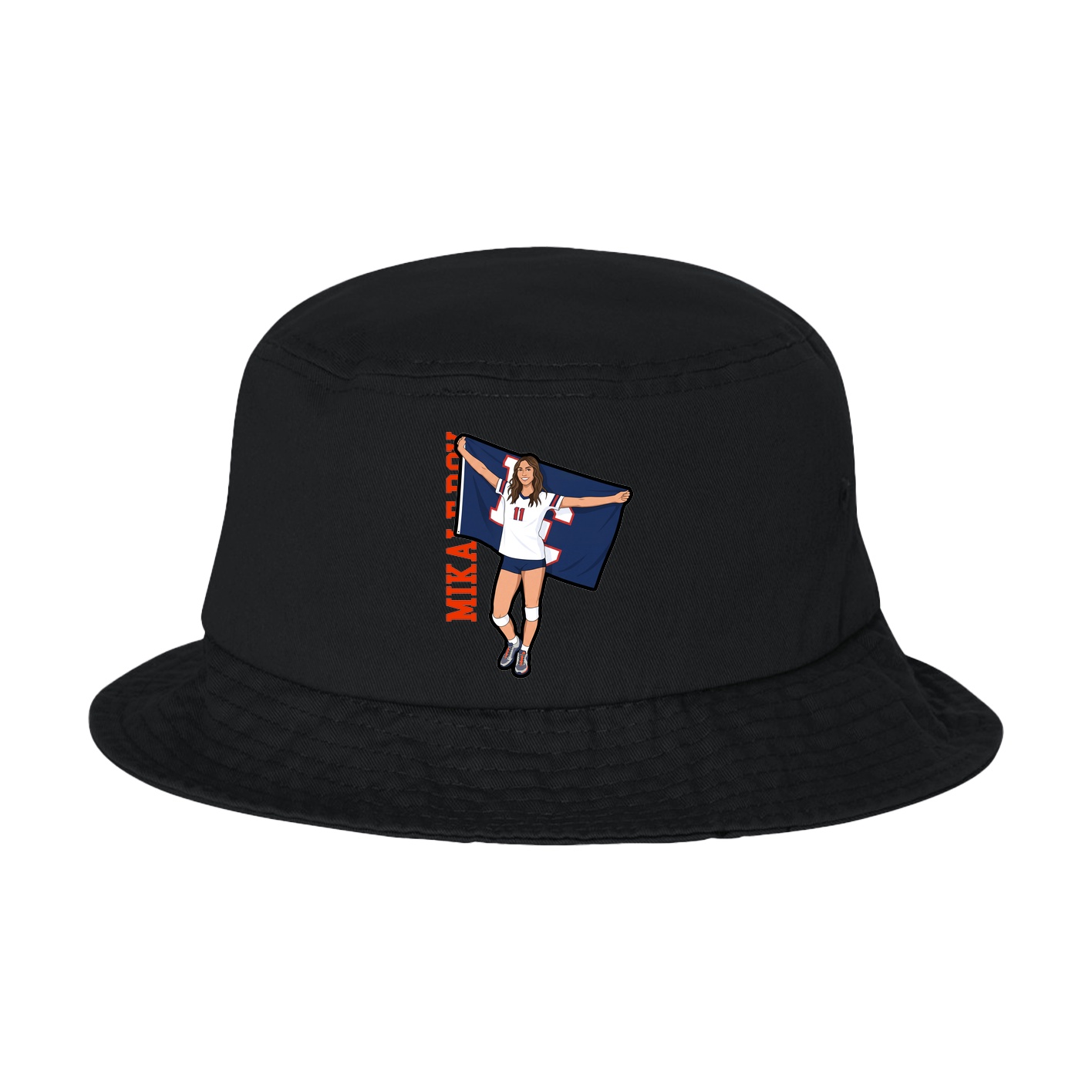 Bucket Cap — Name Vertical in Black