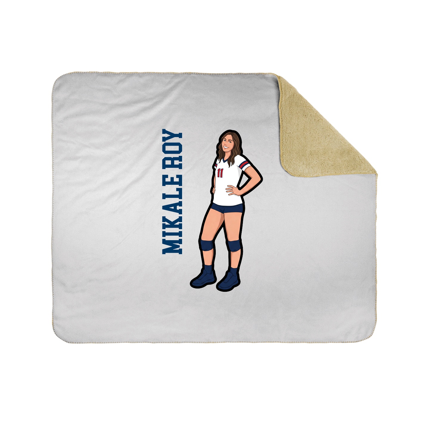 Throw Blanket — Name Vertical in White