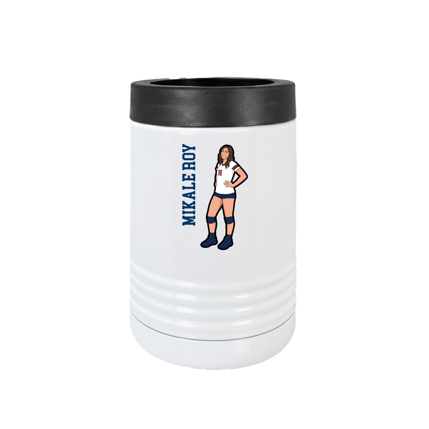 Beverage Holder — Name Vertical in White