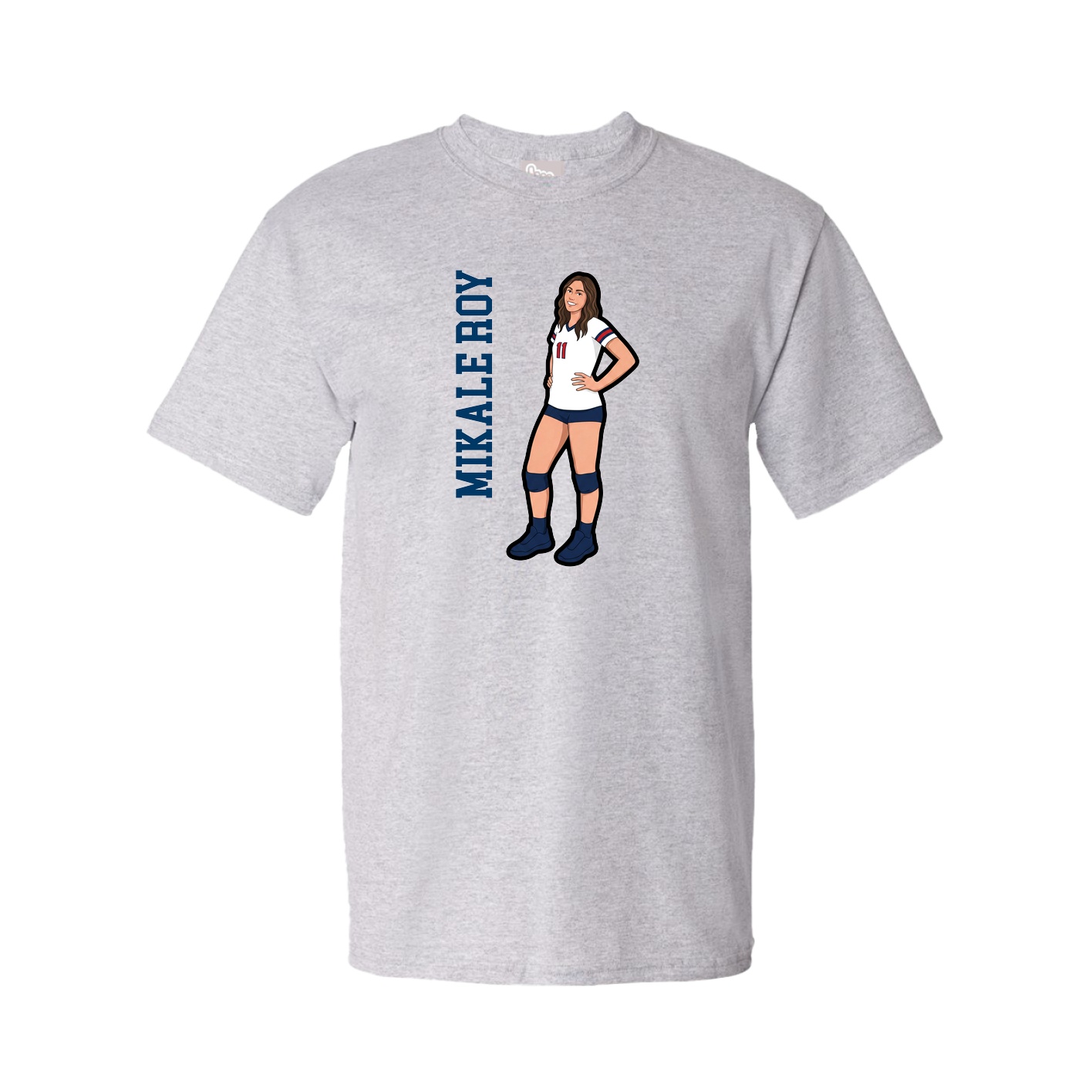 Tee — Name Vertical in Grey