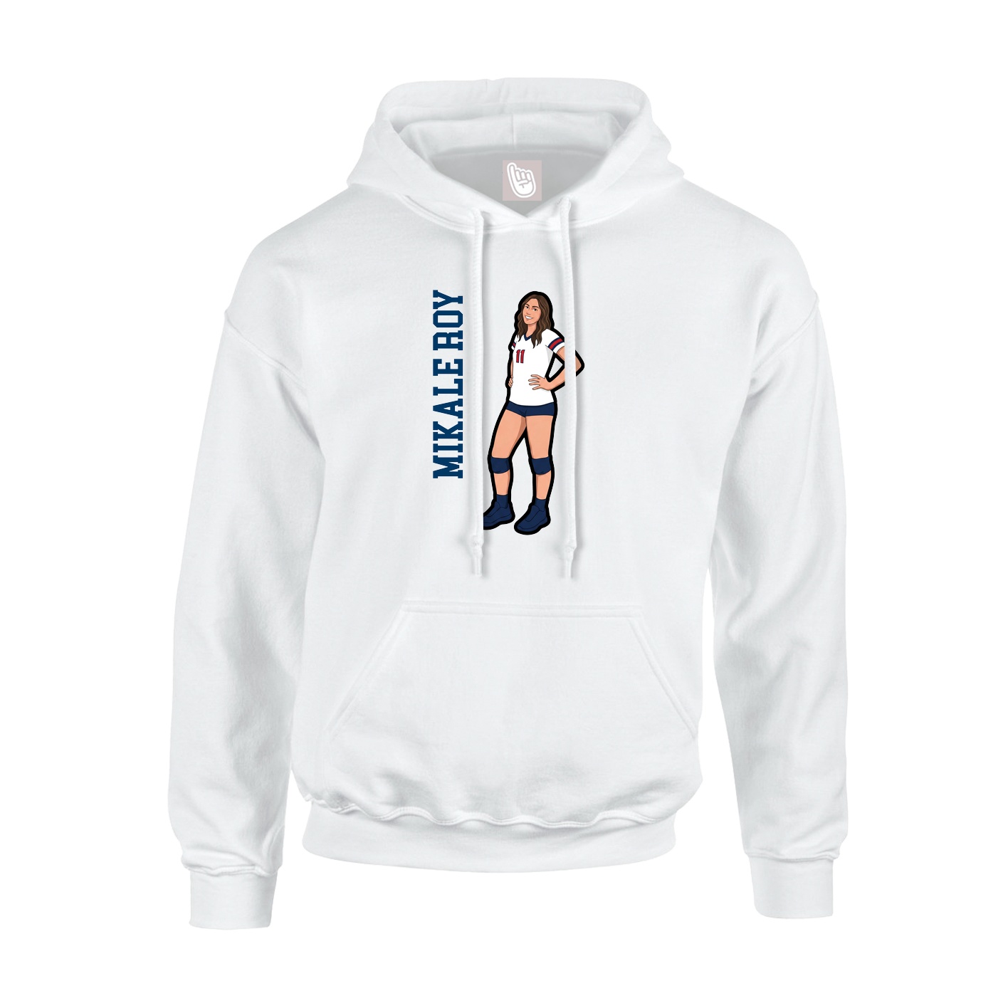 Hoodie — Name Vertical in White