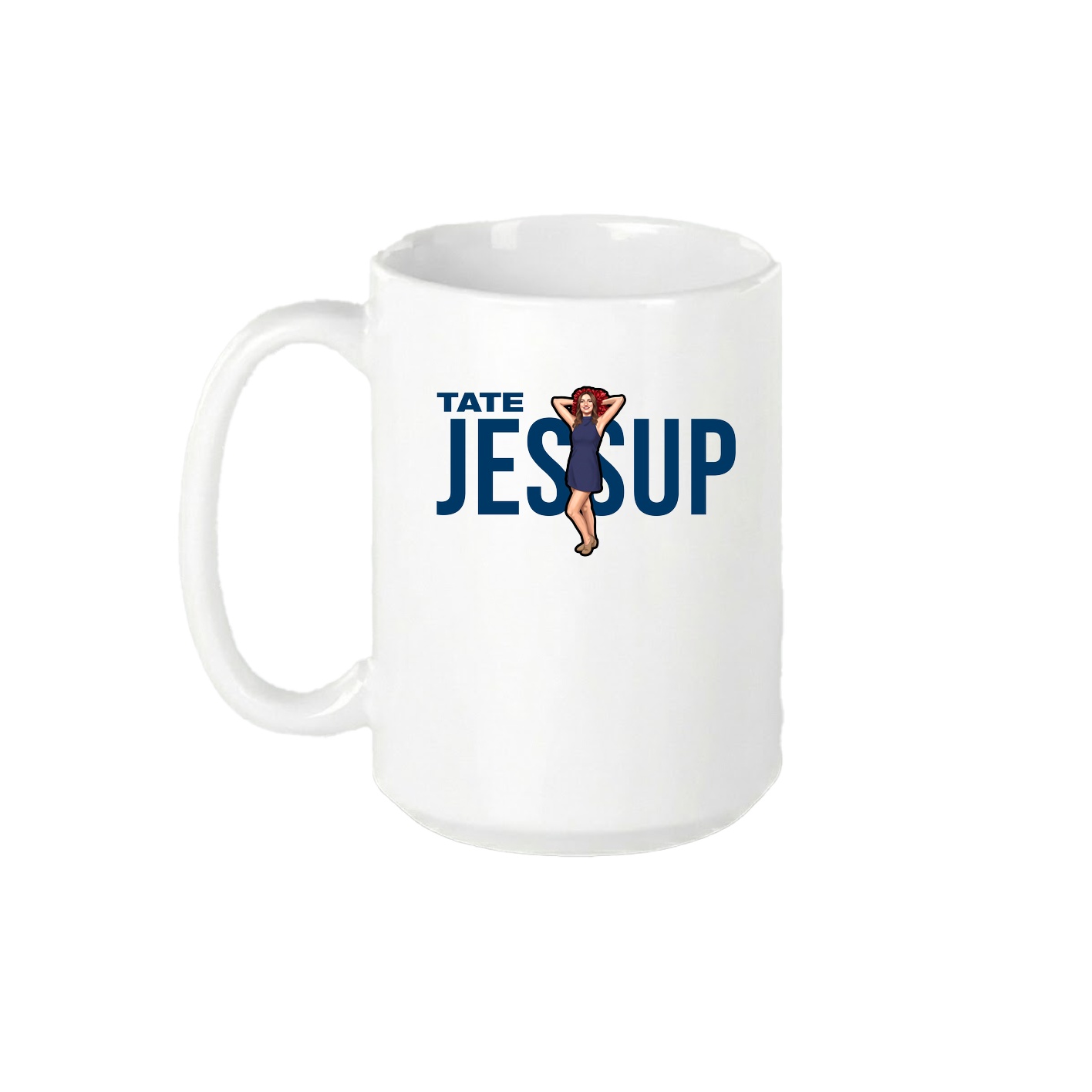 15oz Coffee Mug — Player Name in White