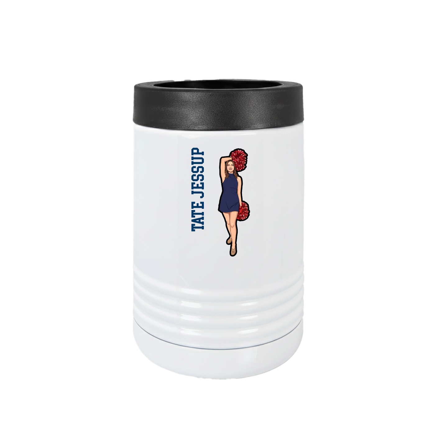Beverage Holder — Name Vertical in White