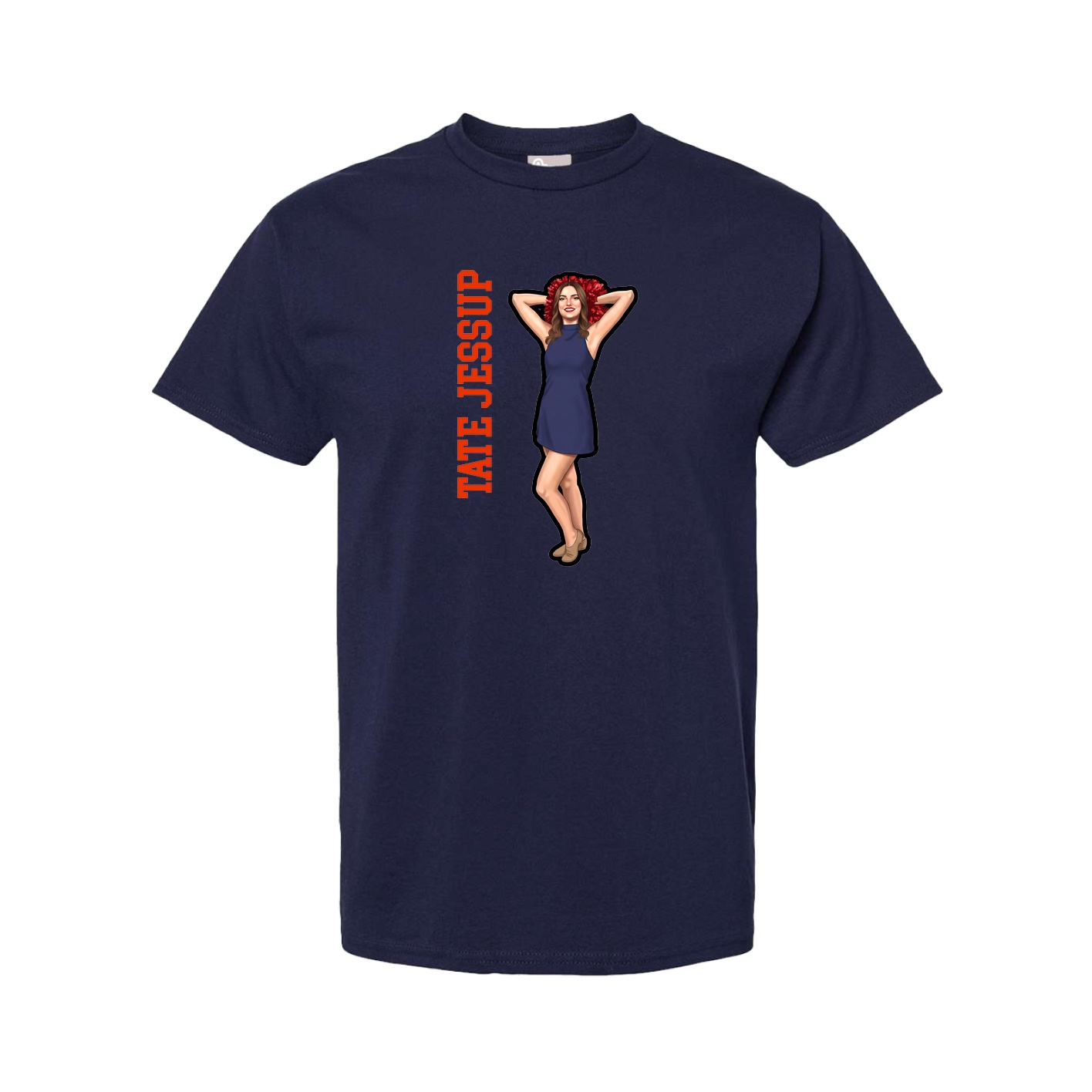Tee — Name Vertical in Navy