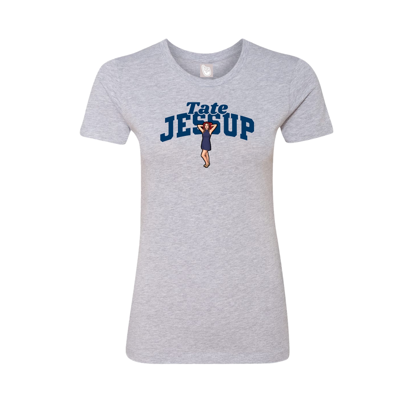 Fitted Women's Tee — Signature Arch in Grey