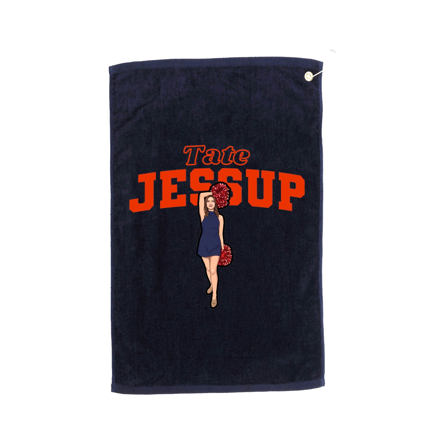 Golf Towel — Name Arch in Navy