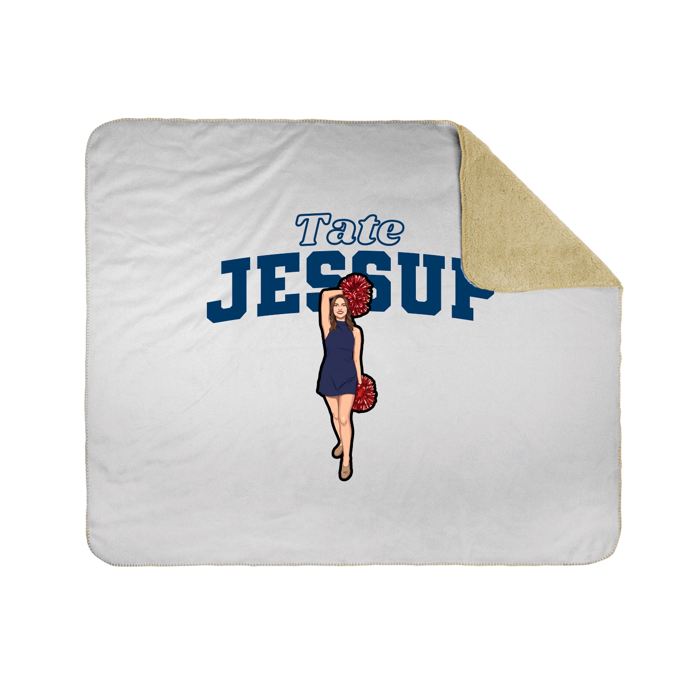 Throw Blanket — Name Arch in White