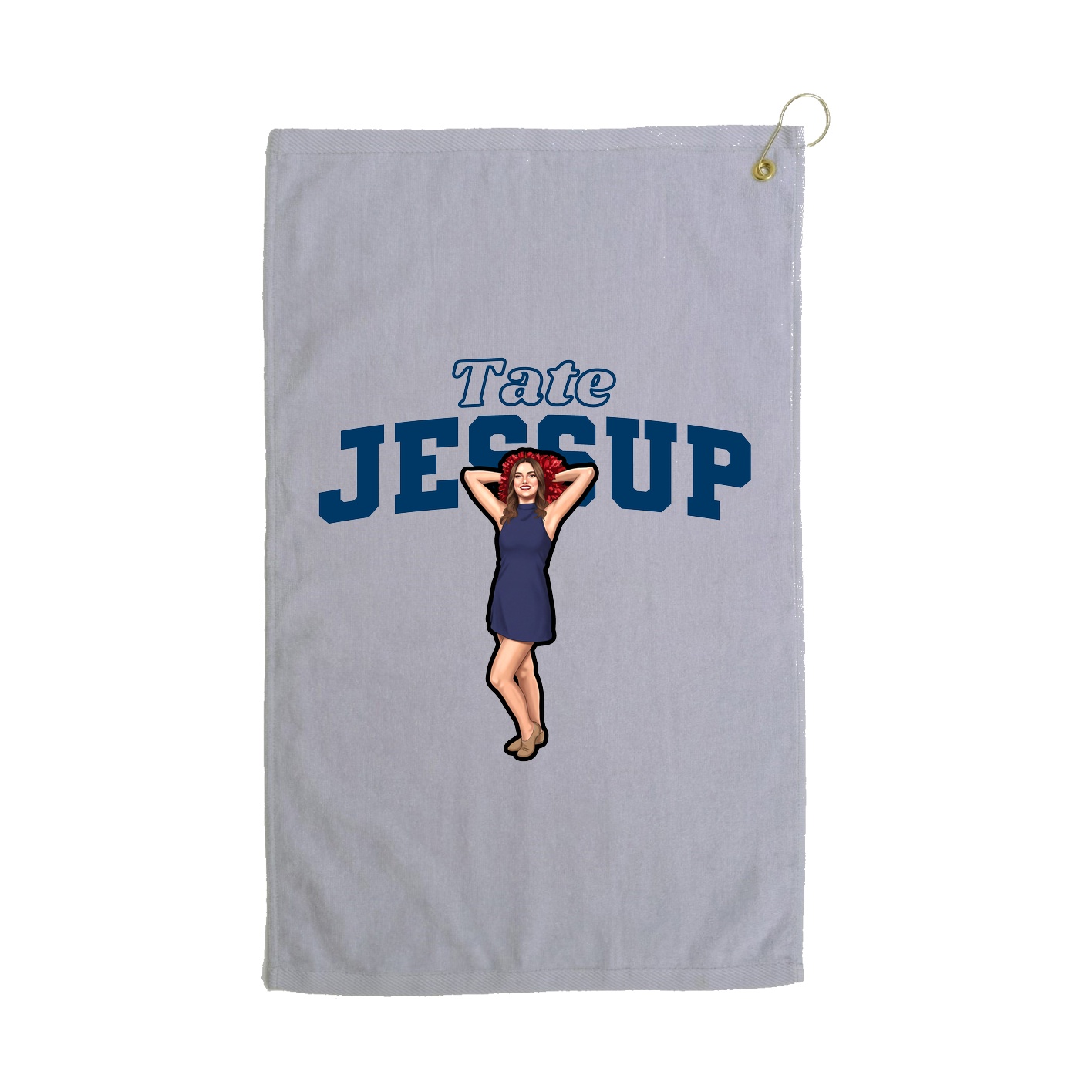 Golf Towel — Name Arch in Grey