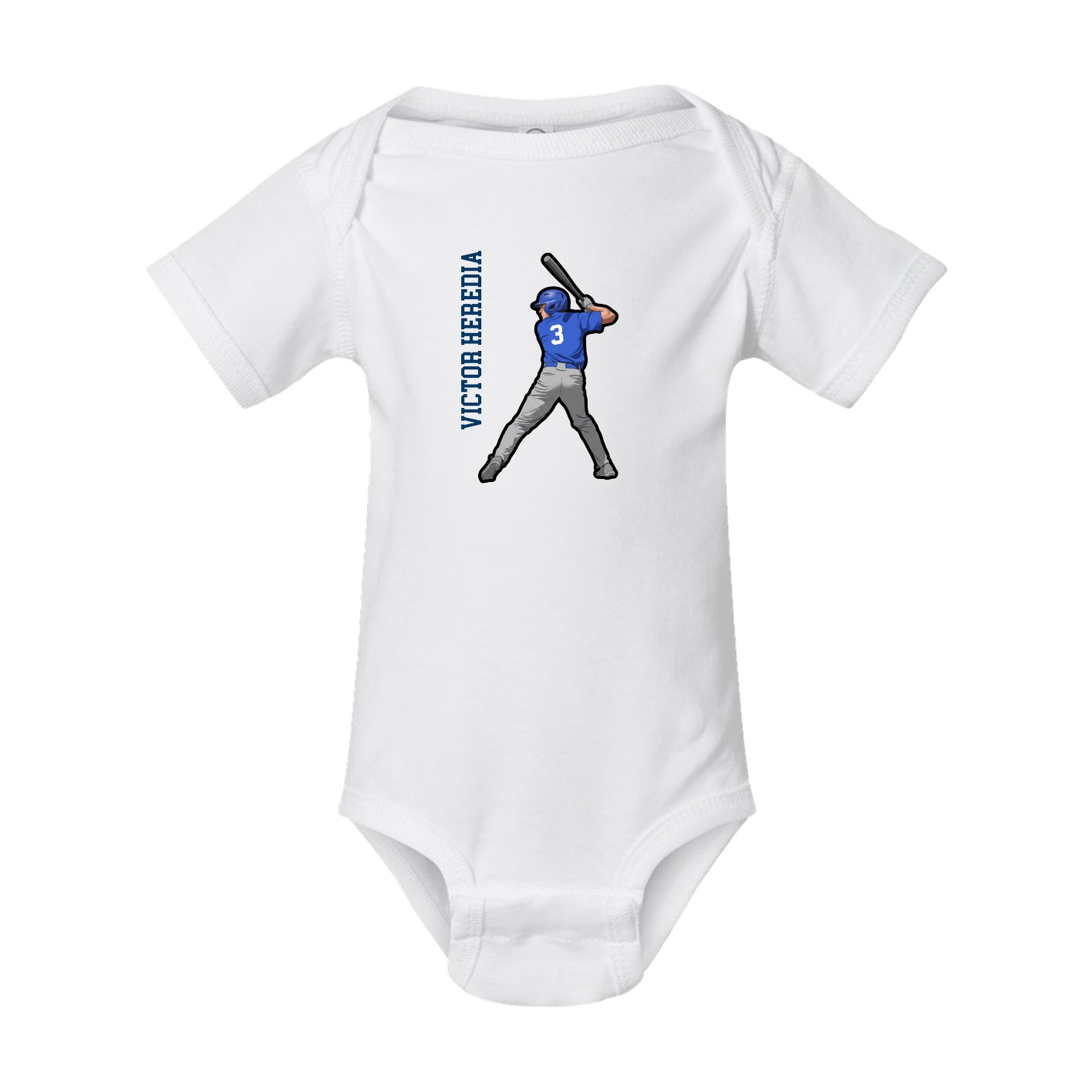 Baby Onesie — Name Vertical in White