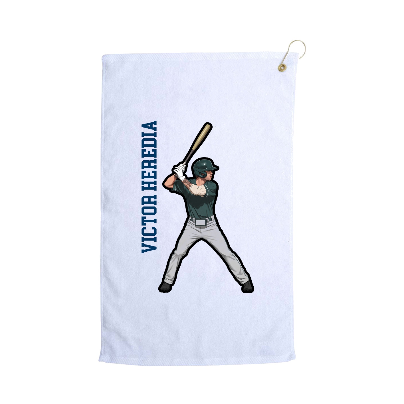 Golf Towel — Name Vertical in White